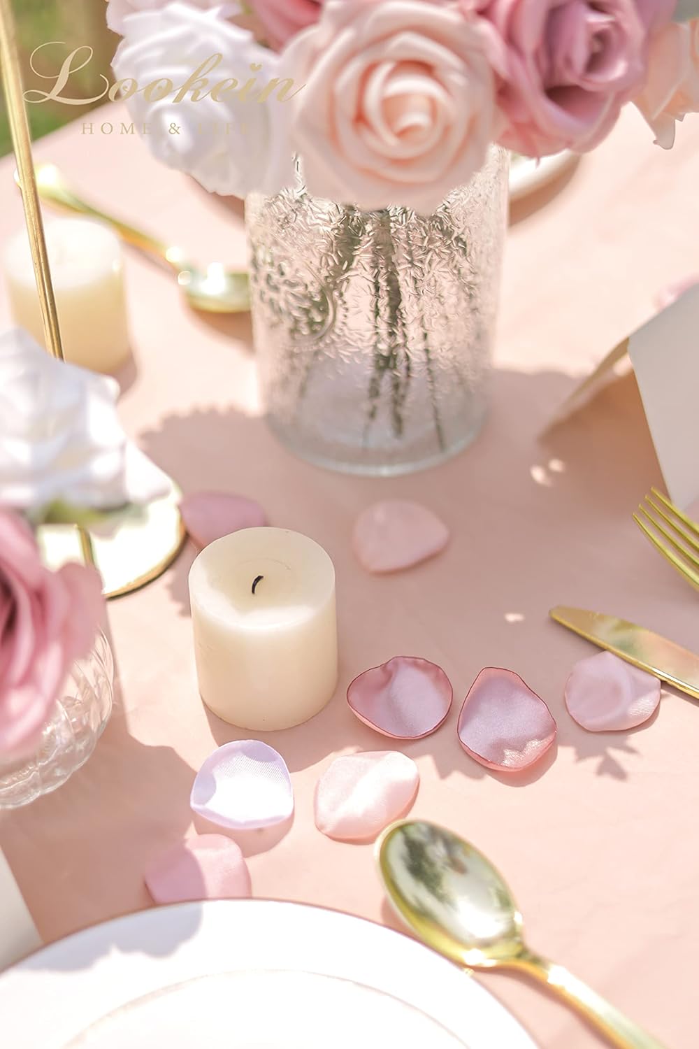 Lookein Artificial Rose Petals 300 Pcs Wedding Decorations