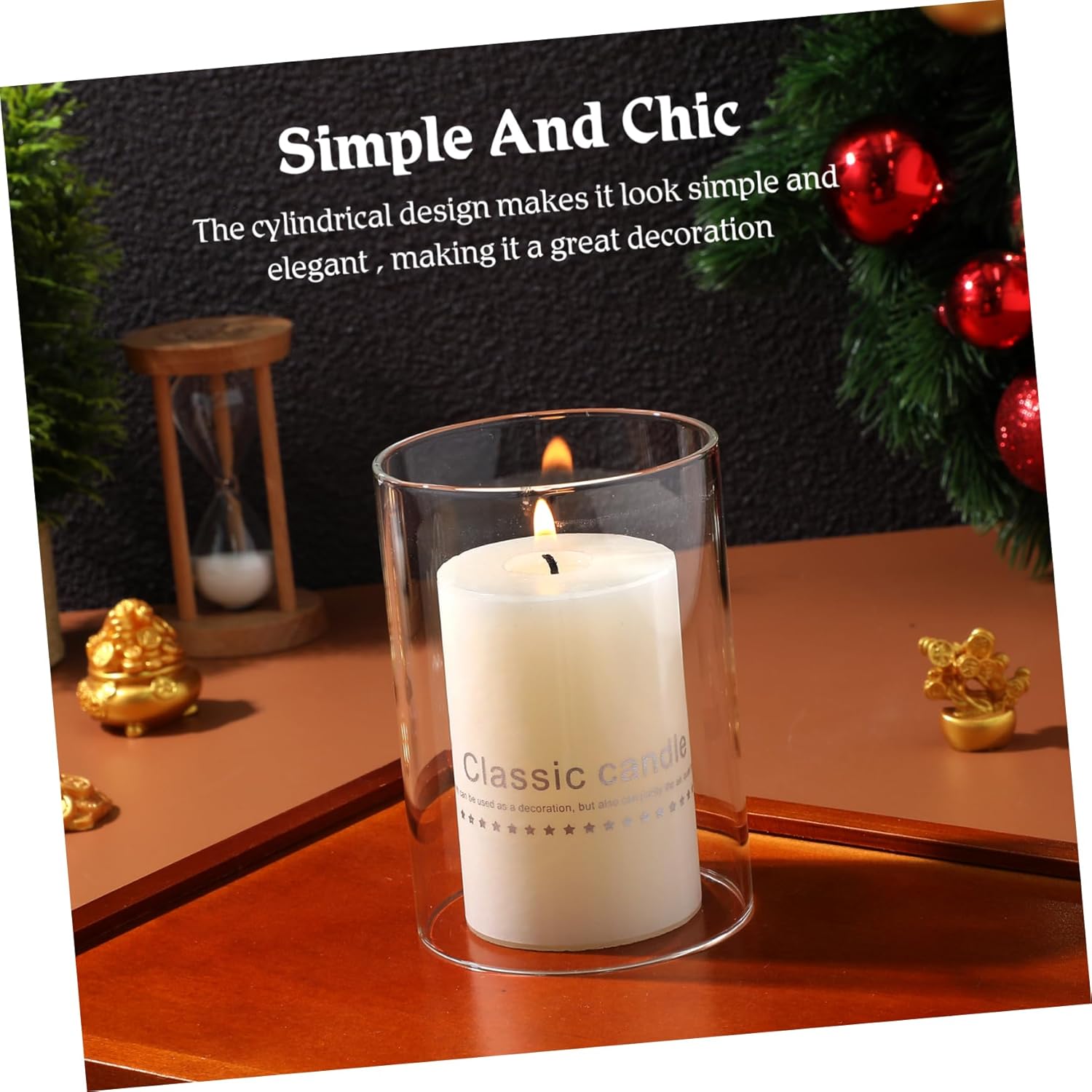 2pcs Glass Candle Covers for Taper Candles with Open Ends Nautical Holder