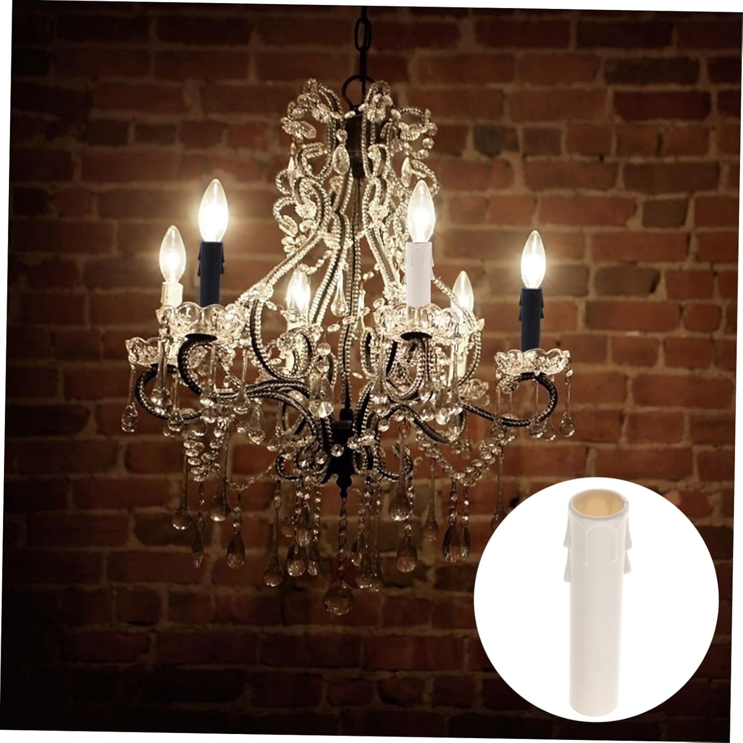 POPETPOP 20pcs Plastic Candle Socket Covers for Chandeliers and Candelabras