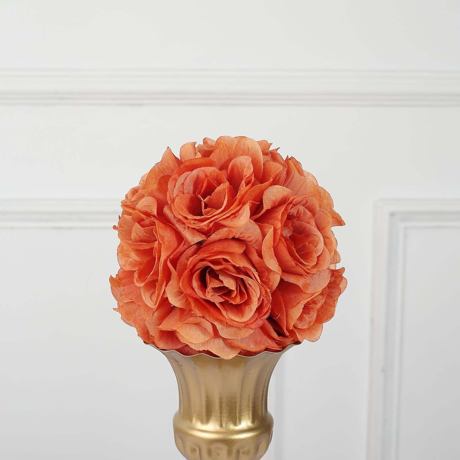 Efavormart 2 Pack 7 Inch Terracotta Silk Rose Pomander Kissing Ball