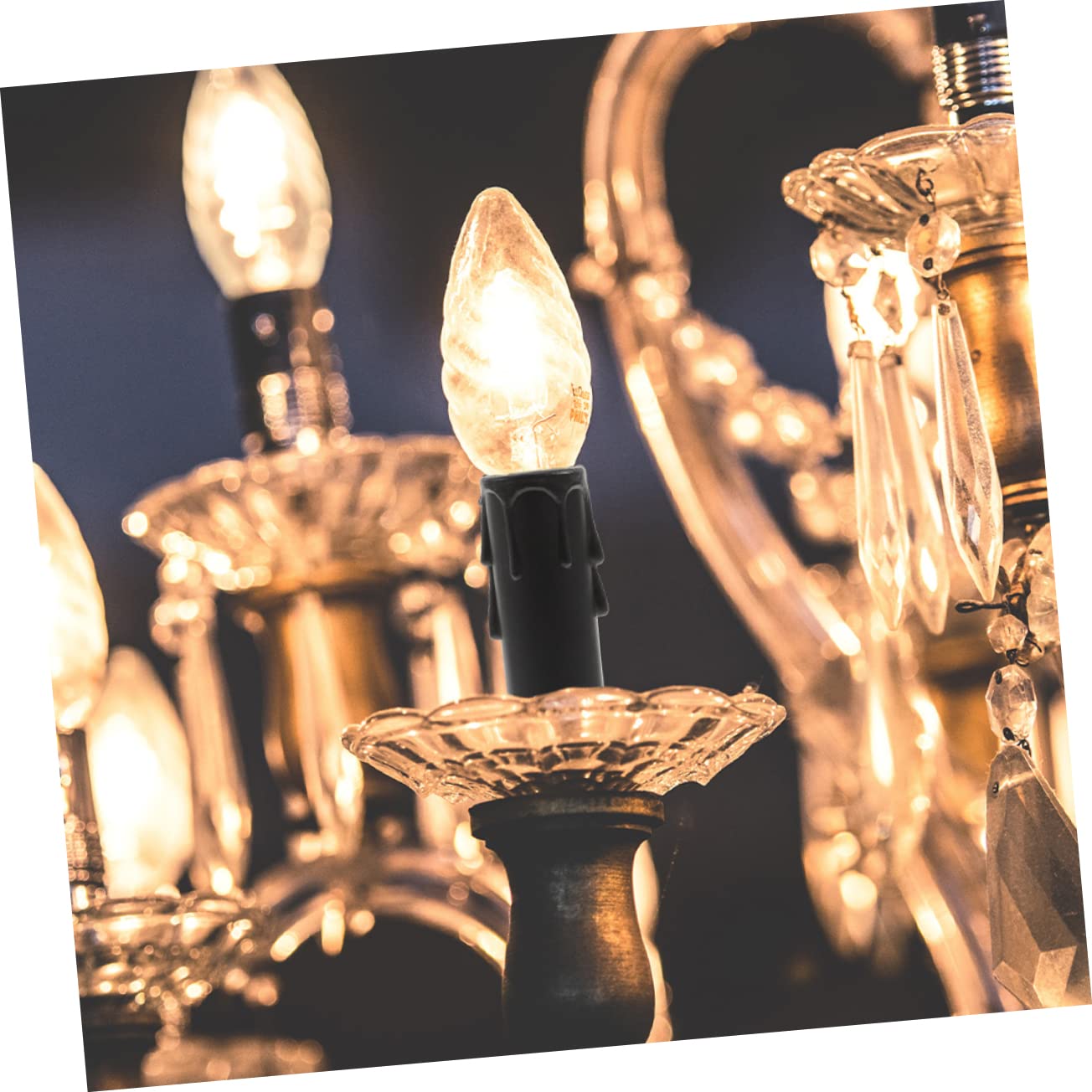 HOMSFOU 24pcs Tall Candle Socket Covers for Home Decor