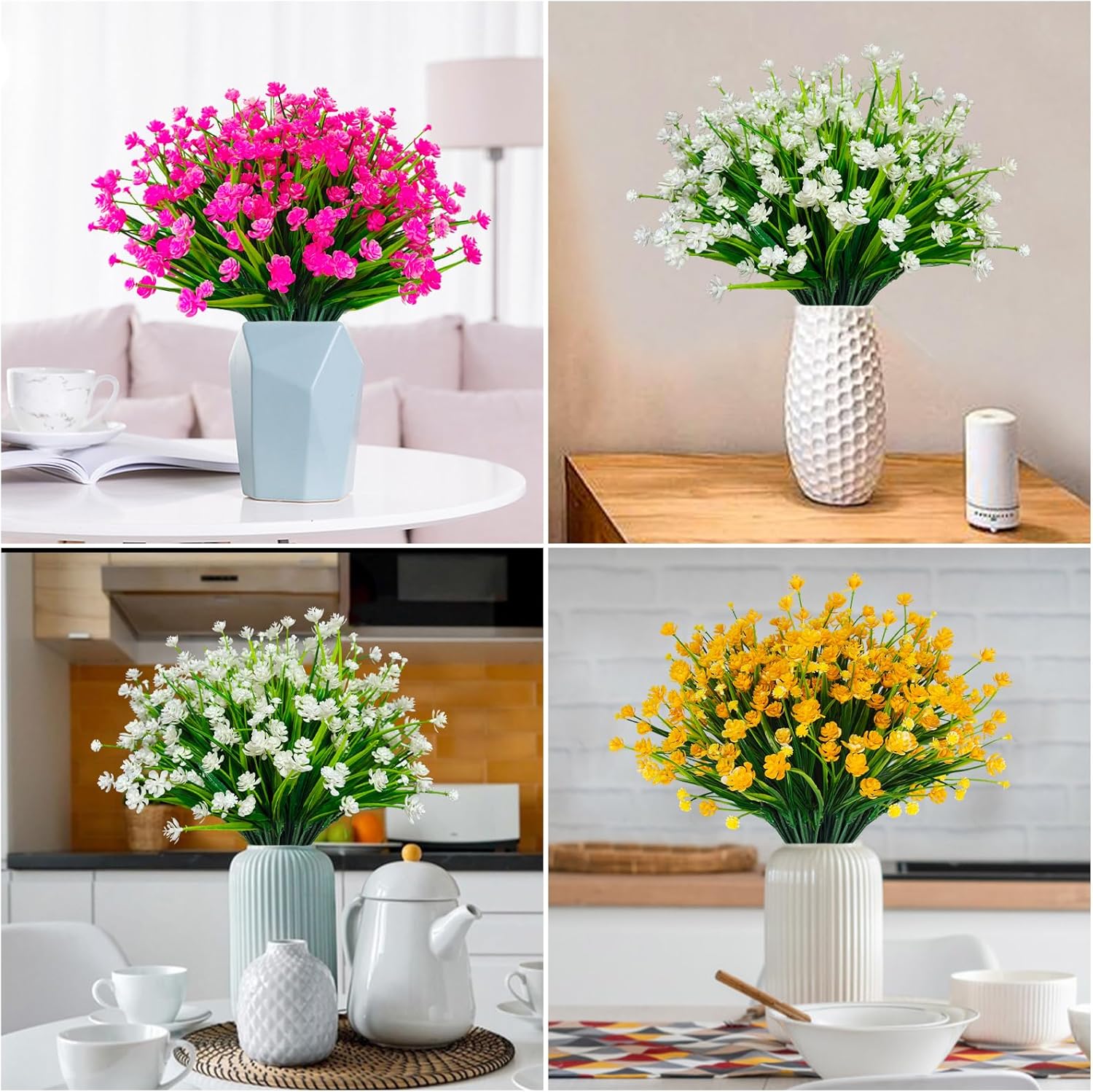 36 Pcs Artificial Flowers for Outdoor Decor