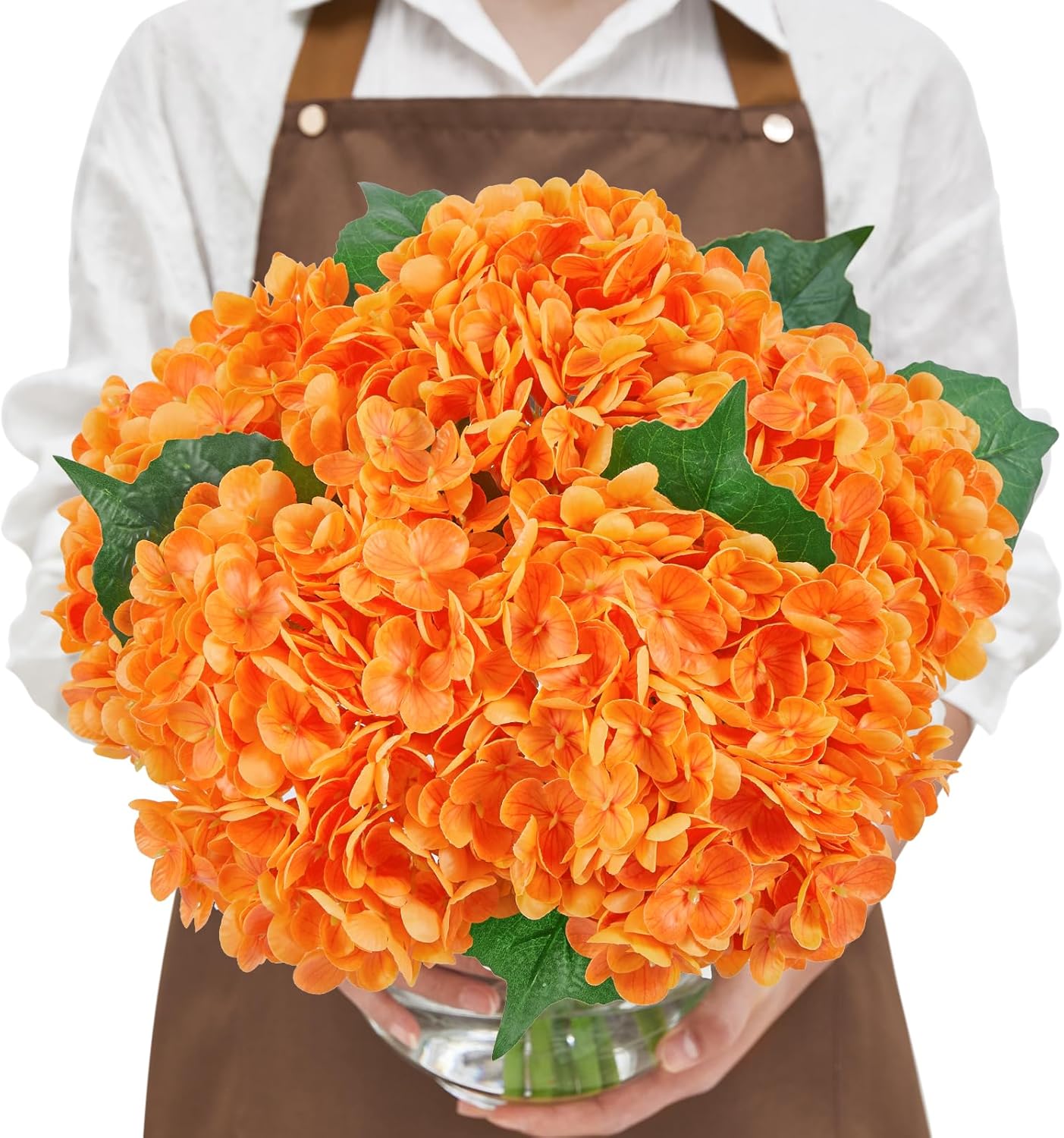 Serwalin Real Touch Hydrangea Artificial Flowers 21in Long Stems