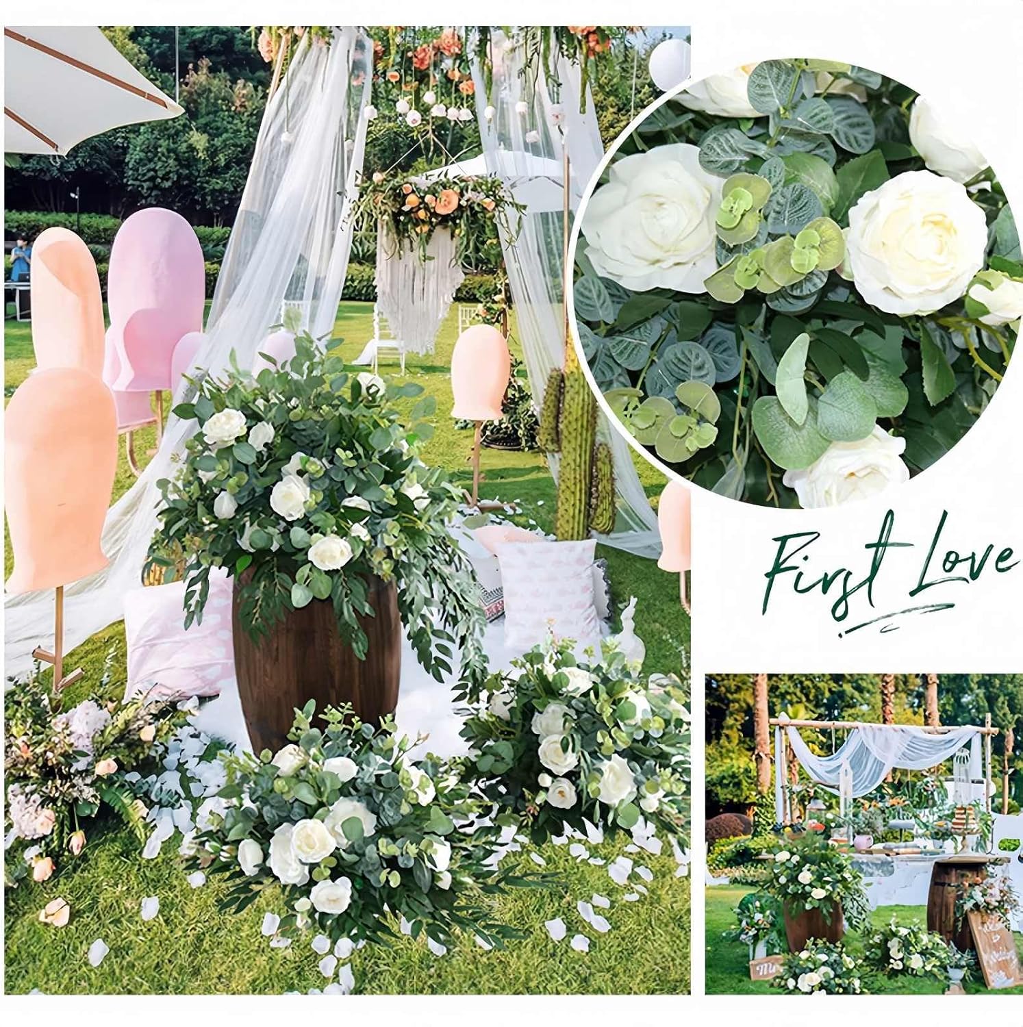 Elegant Wedding Aisle Runner Flowers with Greenery