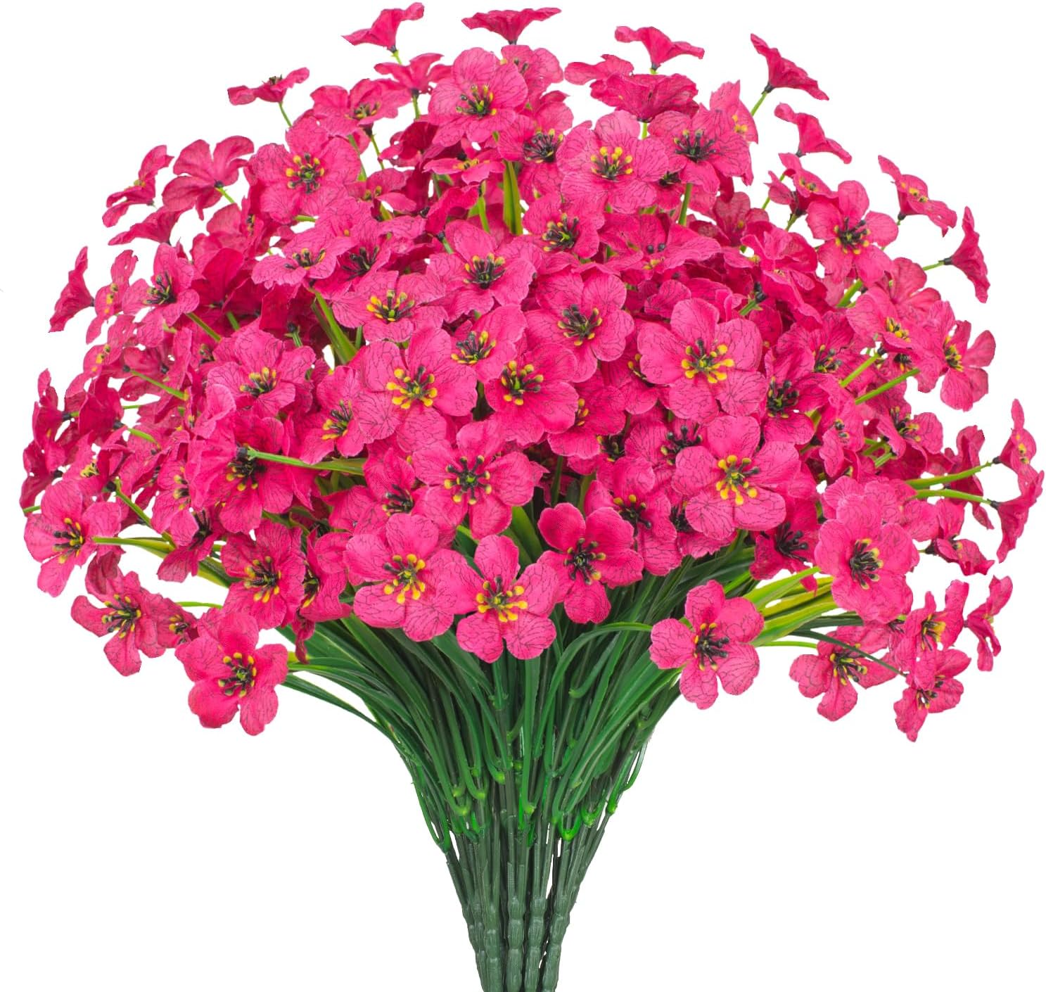 Outdoor Artificial Flowers 21 UV Resistant Bundle Fake Plants
