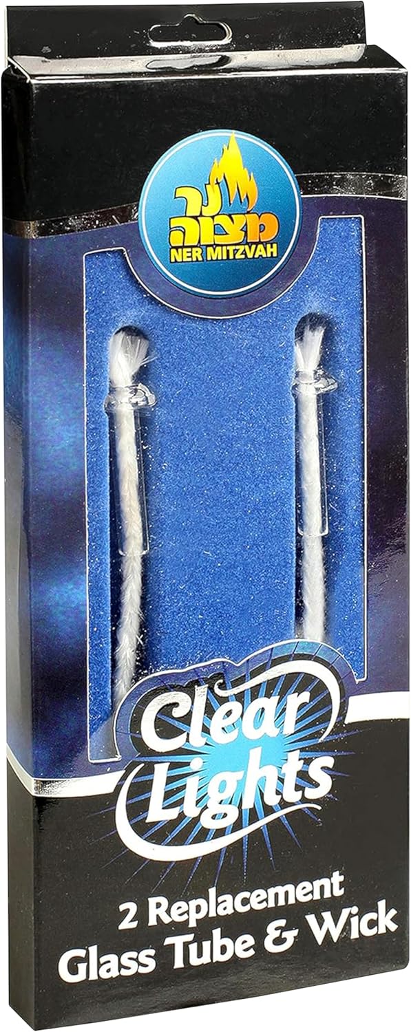Ner Mitzvah Replacement Wicks for Glass Paraffin Candles Pack of 2