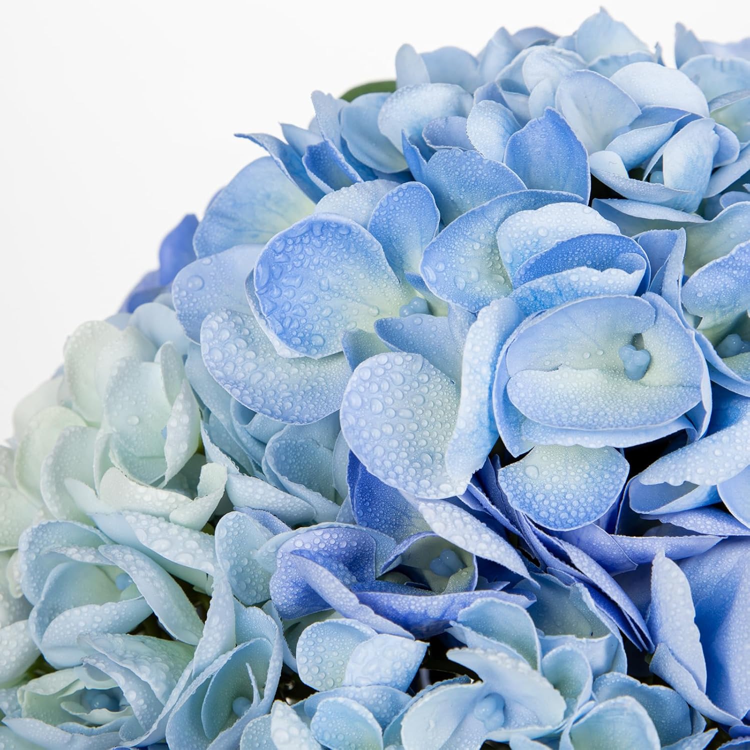 Hollyone Realistic Artificial Hydrangea Flowers in Glass Vase