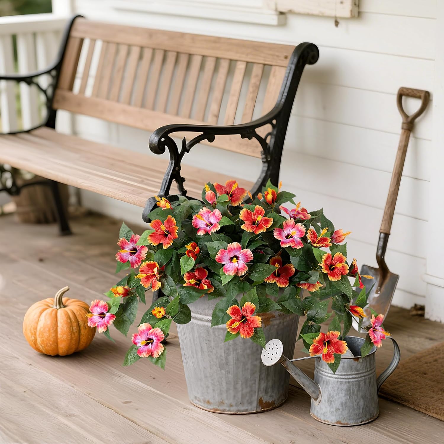 Hrobek Artificial Hibiscus Flowers 2PCS for Outdoor Decor