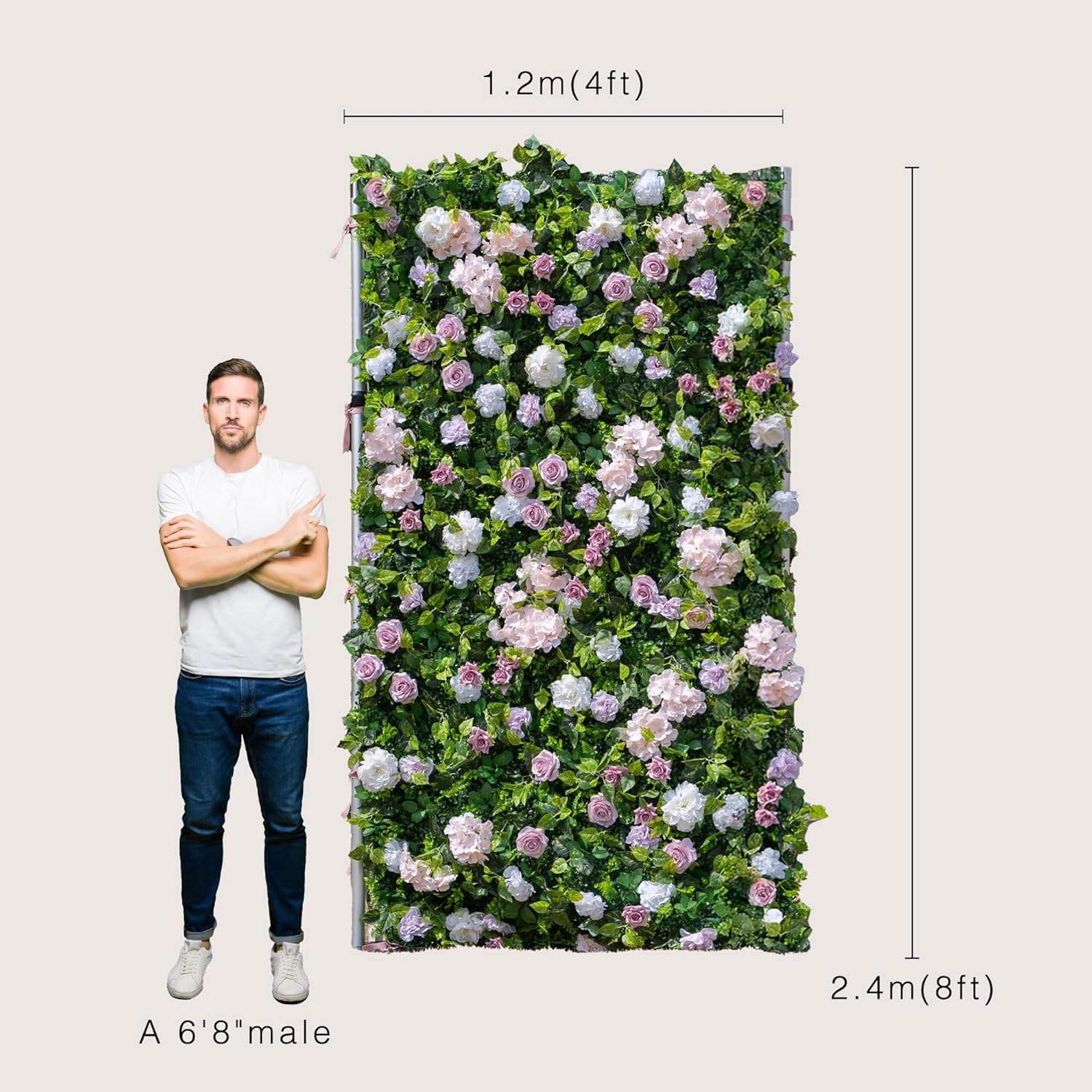 Coco Flowerwall 3D Silk Floral Backdrop Panel Set 2x 2x8ft