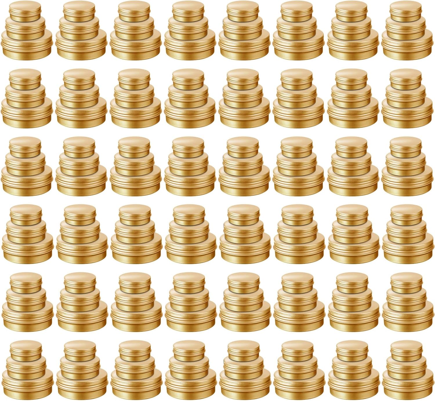Chumia 144 Pcs Metal Round Tins with Screw Lids