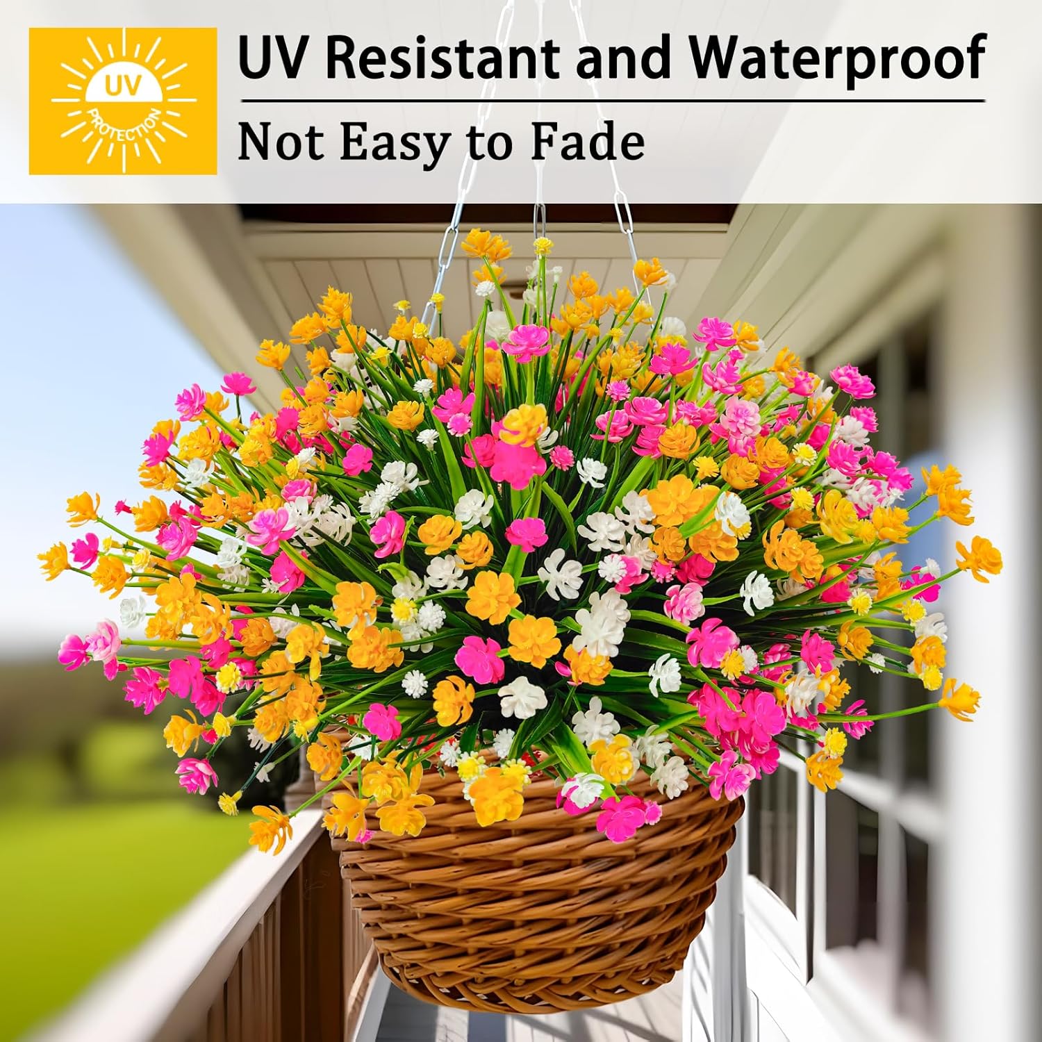 36 Pcs Artificial Flowers for Outdoor Decor