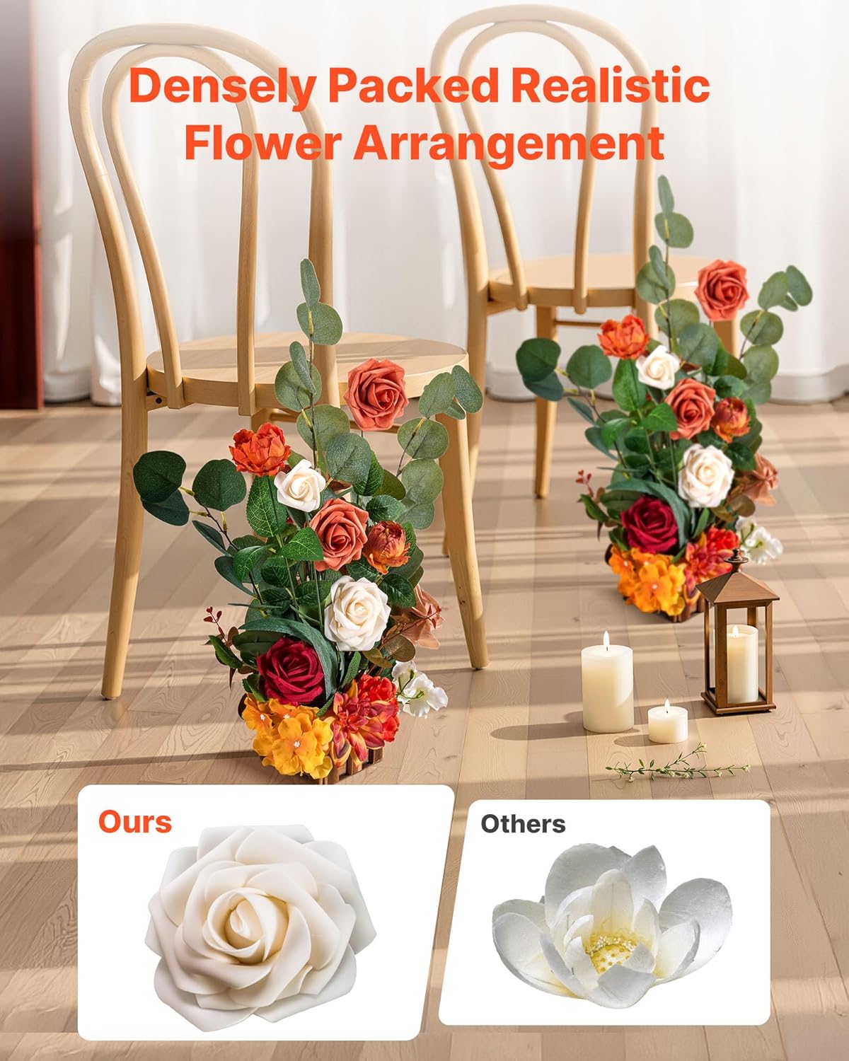 VEVOR 4PCS Standing Artificial Flowers Arrangements 175 Inch Tall Decorations