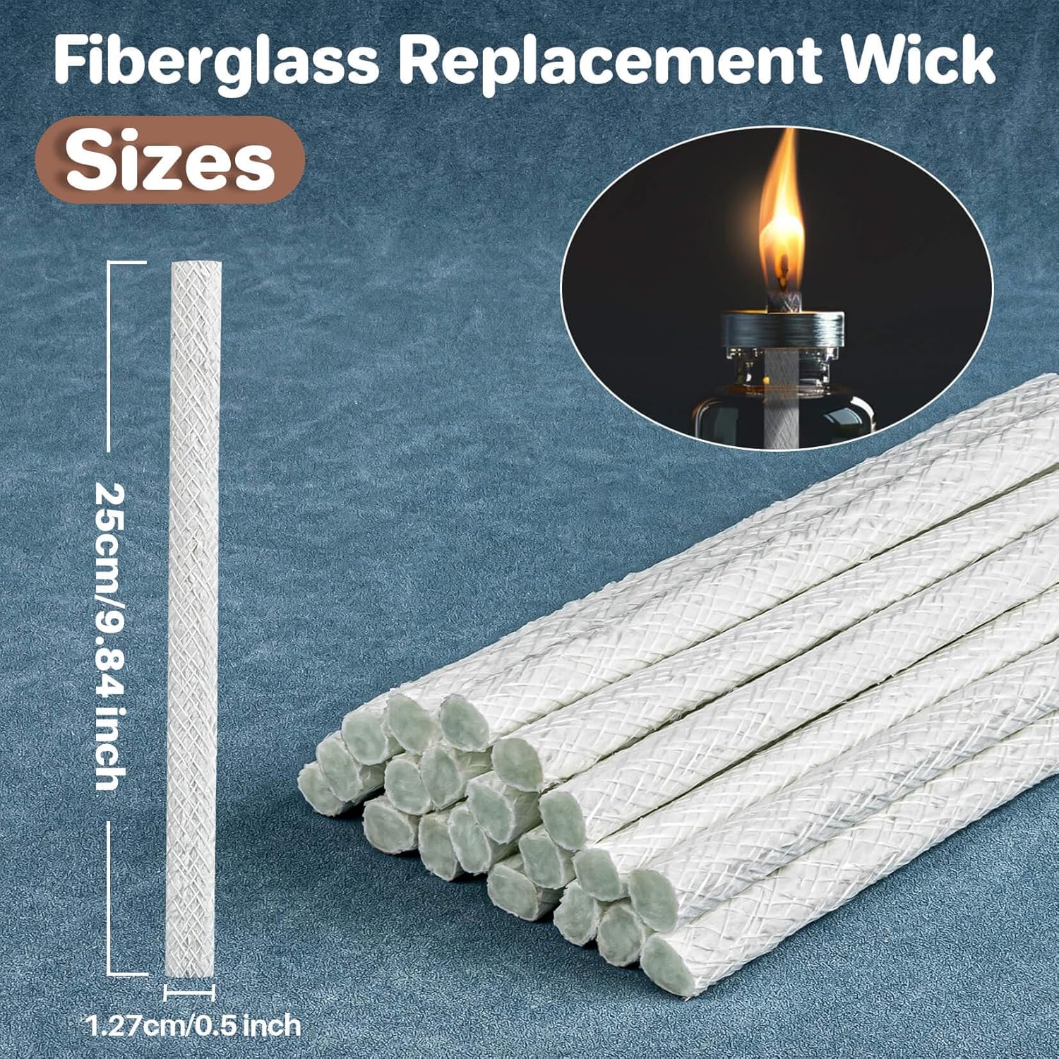Sukh Fiberglass Oil Lamp Wicks 20 Pcs 12 Inch x 985 Inch