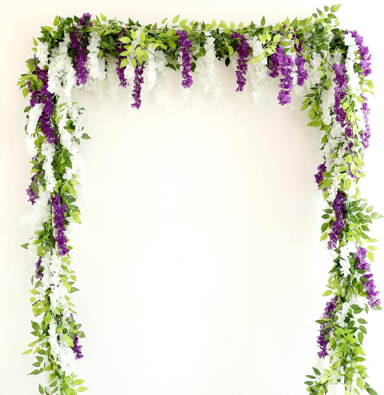 Wisteria Artificial Flowers Garland 8Pcs 72 FtPiece