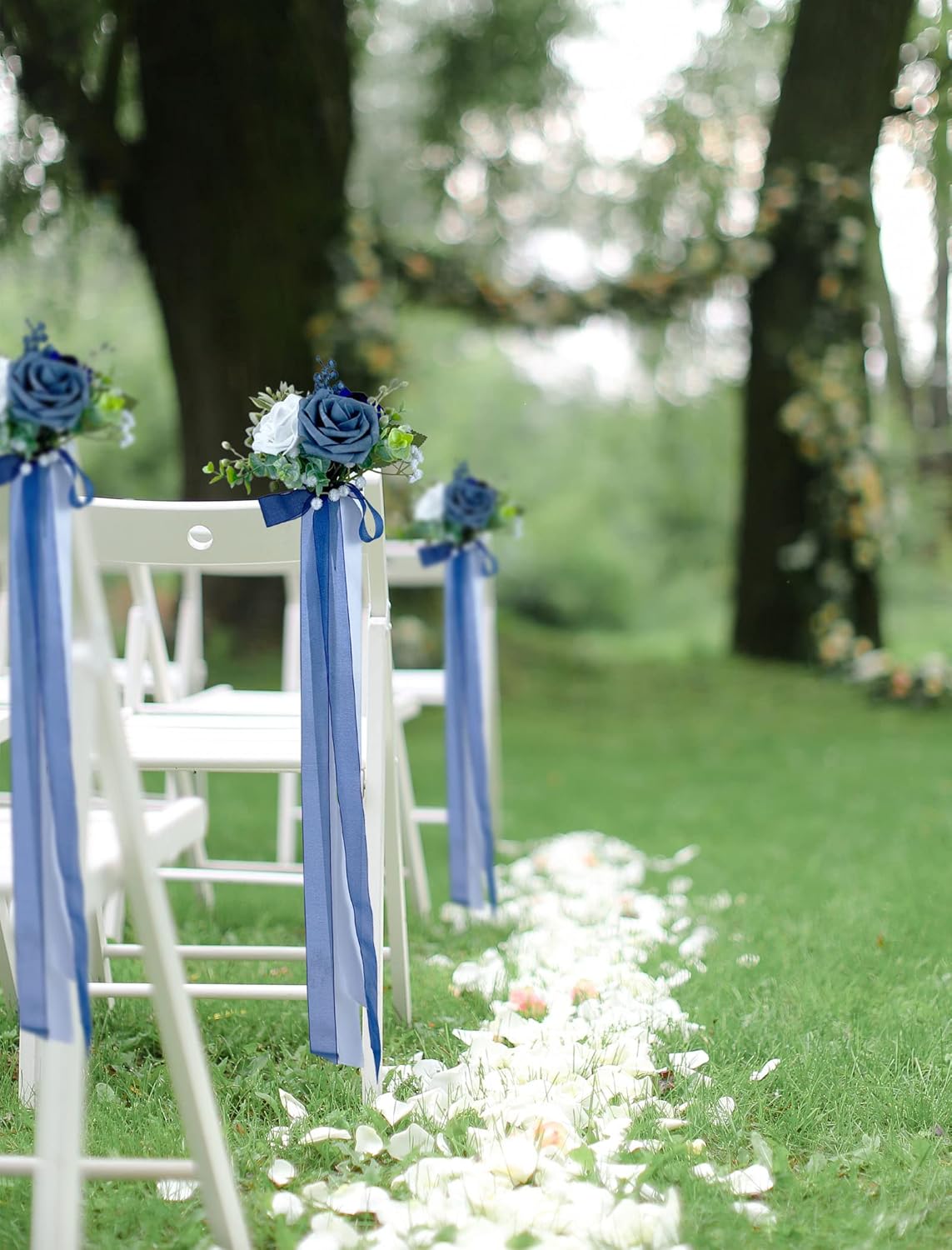 CherishedMoments Blue Wedding Chair Decor Set of 6