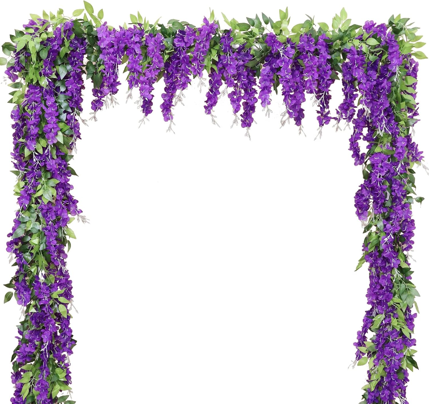 Wisteria Artificial Flower Garland 8Pcs 576ft Purple