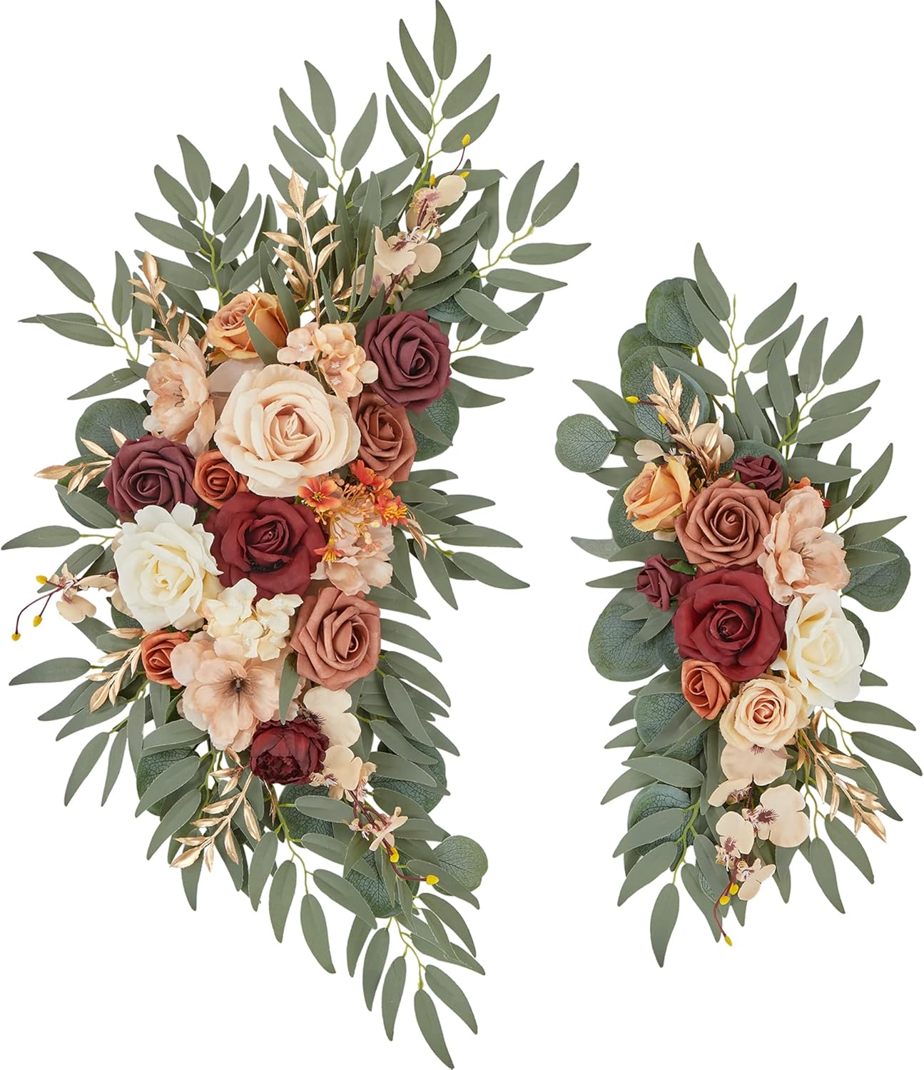 Tings Time Burnt Orange Wedding Arch Flowers Set of 2