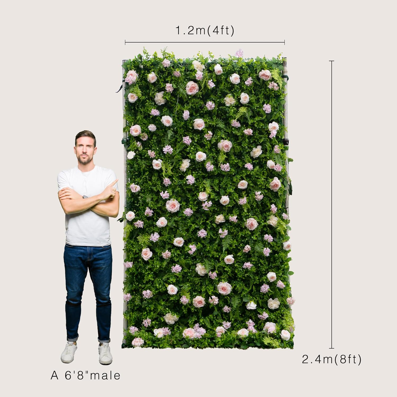 Luxury Floral Wall Panels 4x8 ft 2 Panels 3D Silk