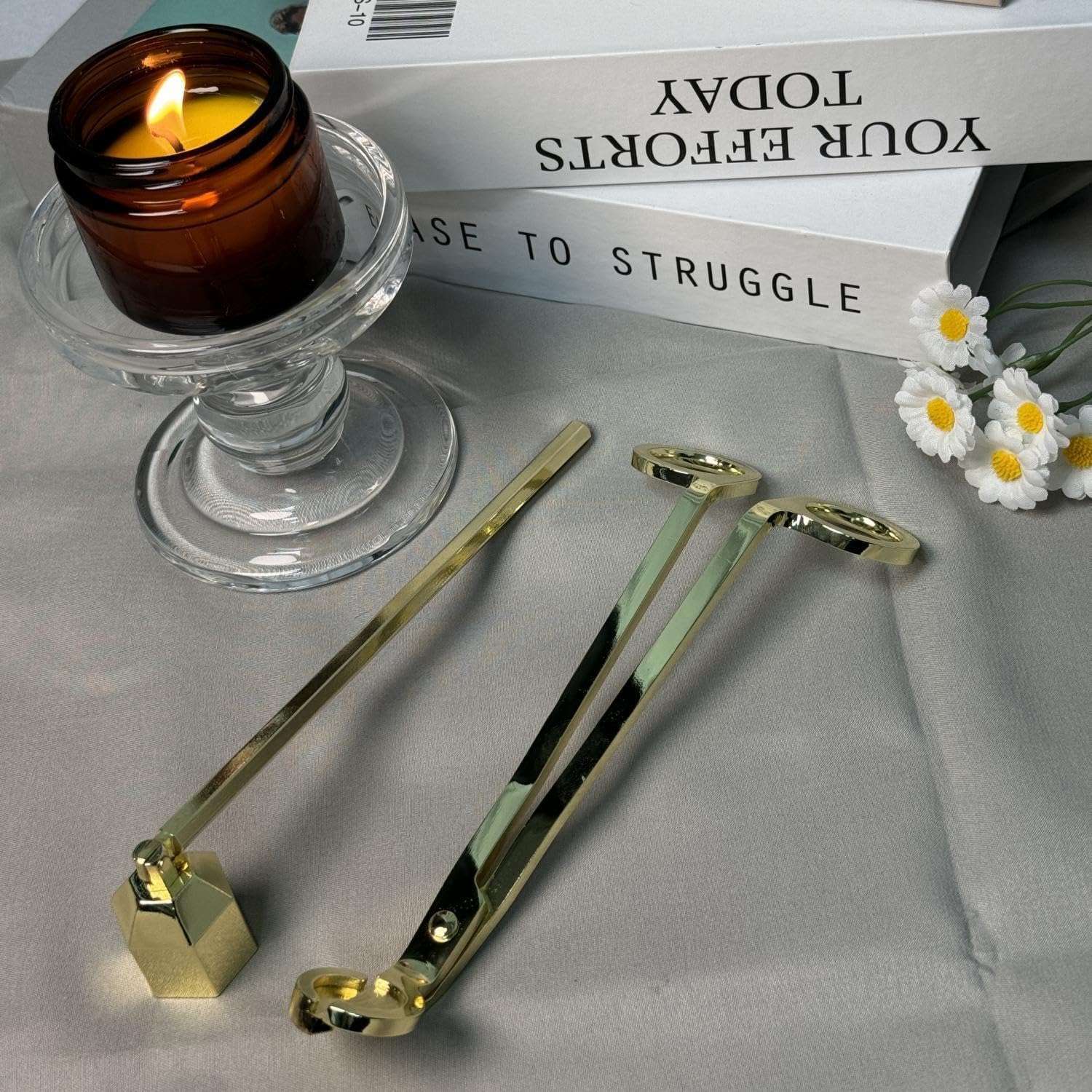 Santiyis Gold Candle Care Kit With Wick Trimmer And Snuffer