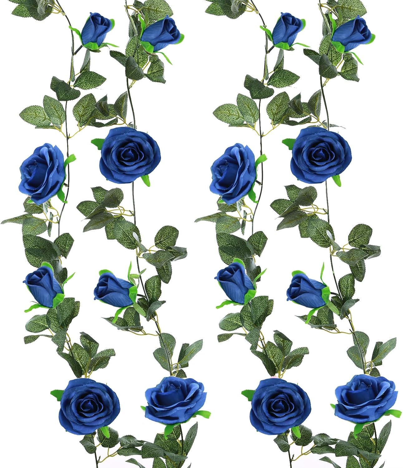 Felice Arts 2 Pack Royal Blue Artificial Rose Garland