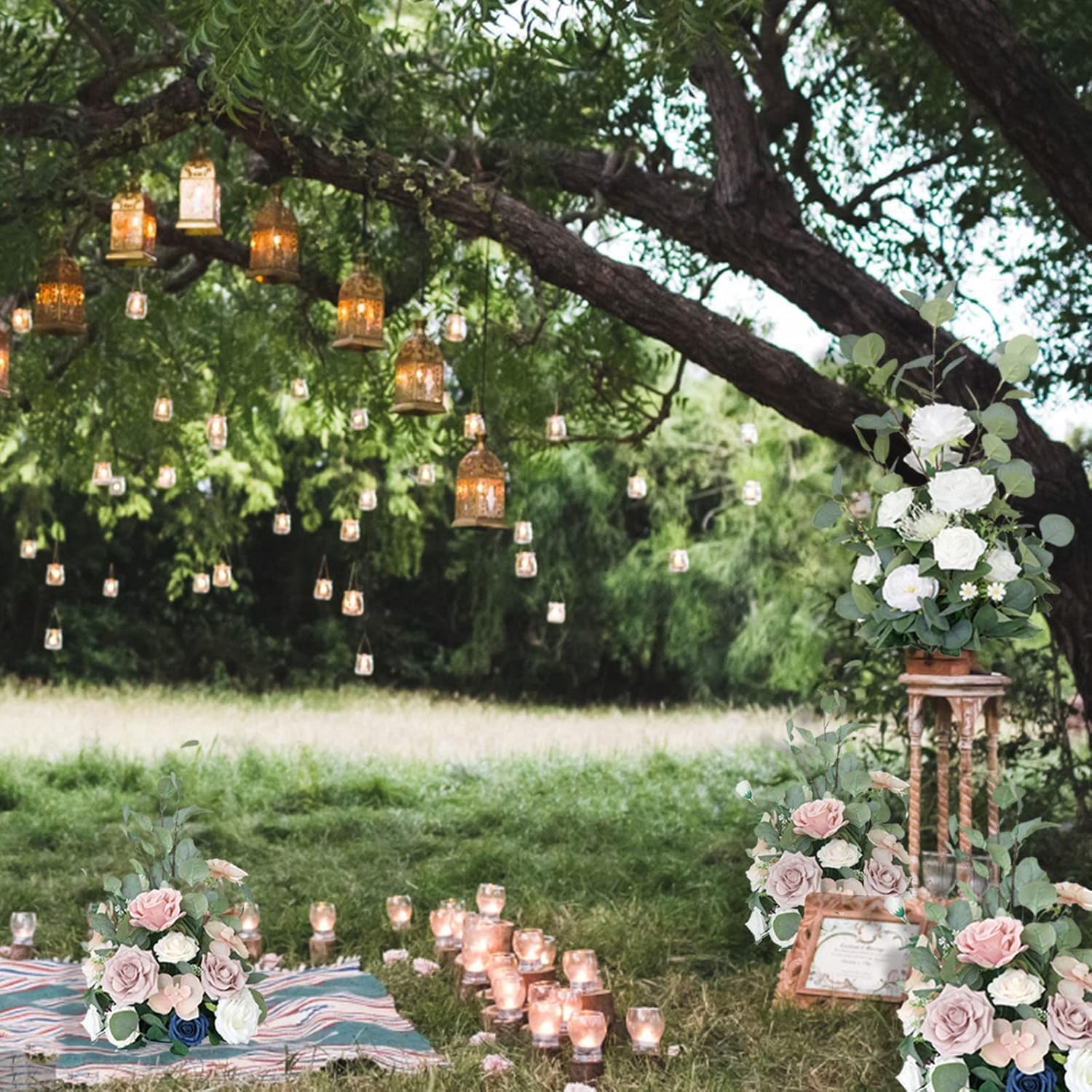Pink Artificial Flowers for Wedding Aisle Decor