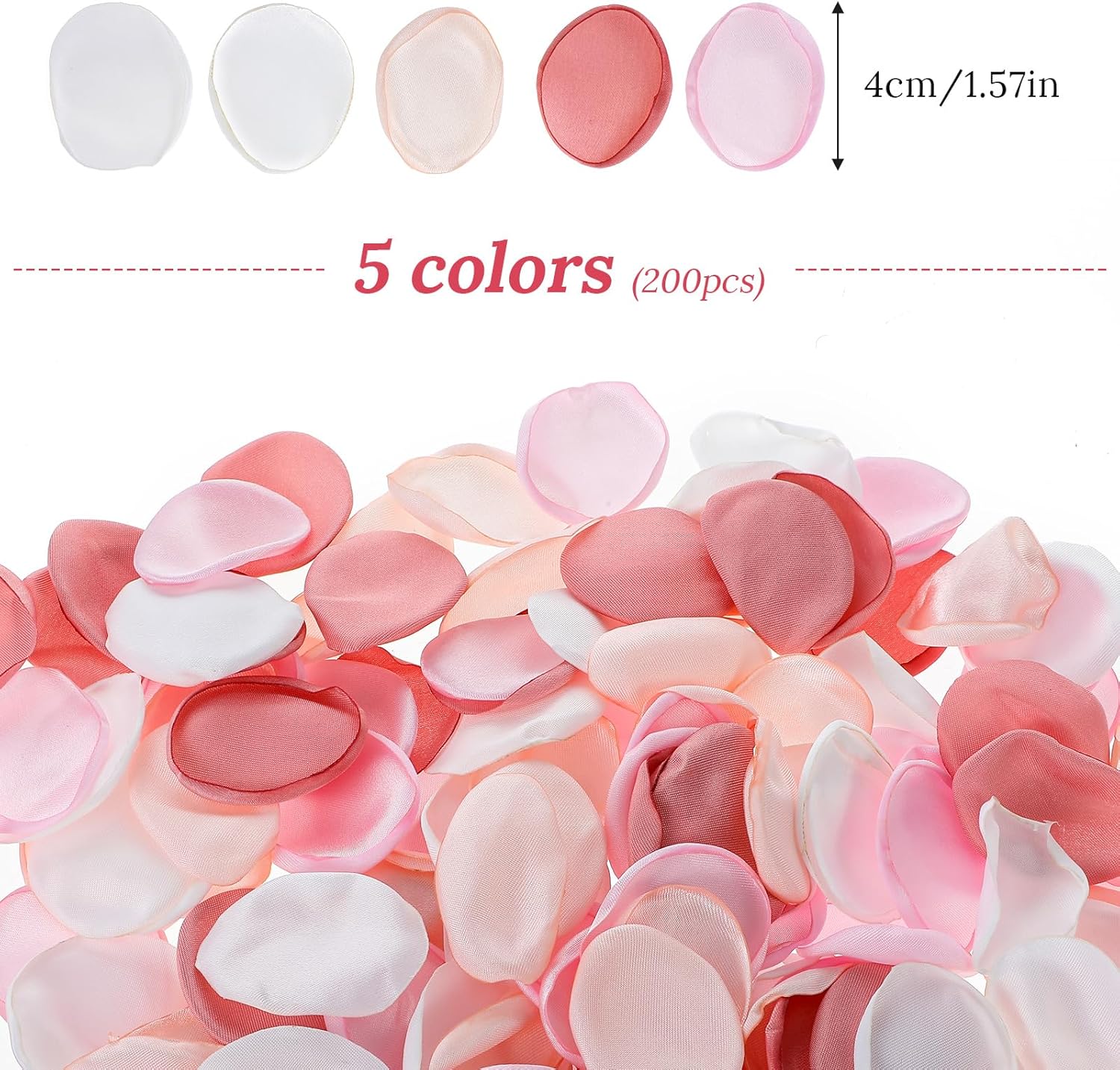 200 Pcs Artificial Silk Rose Petals for Wedding Decor