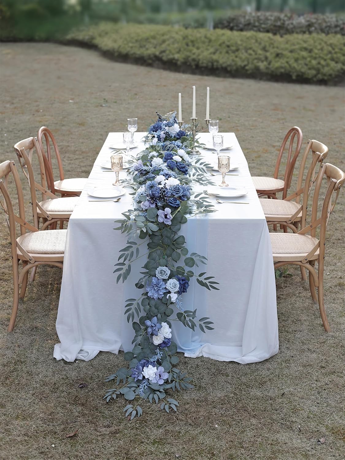 MISSPIN 9FT Eucalyptus Willow Garland with Artificial Flowers