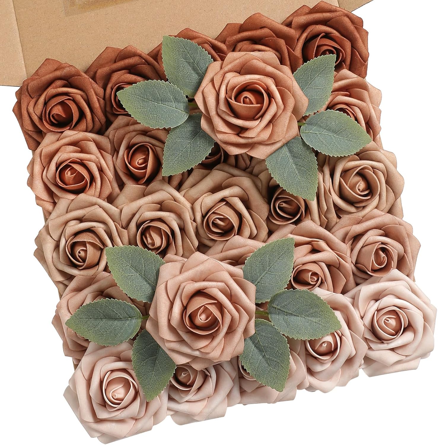 Artificial Dusty Rose Flowers 25pcs for Wedding Centerpieces