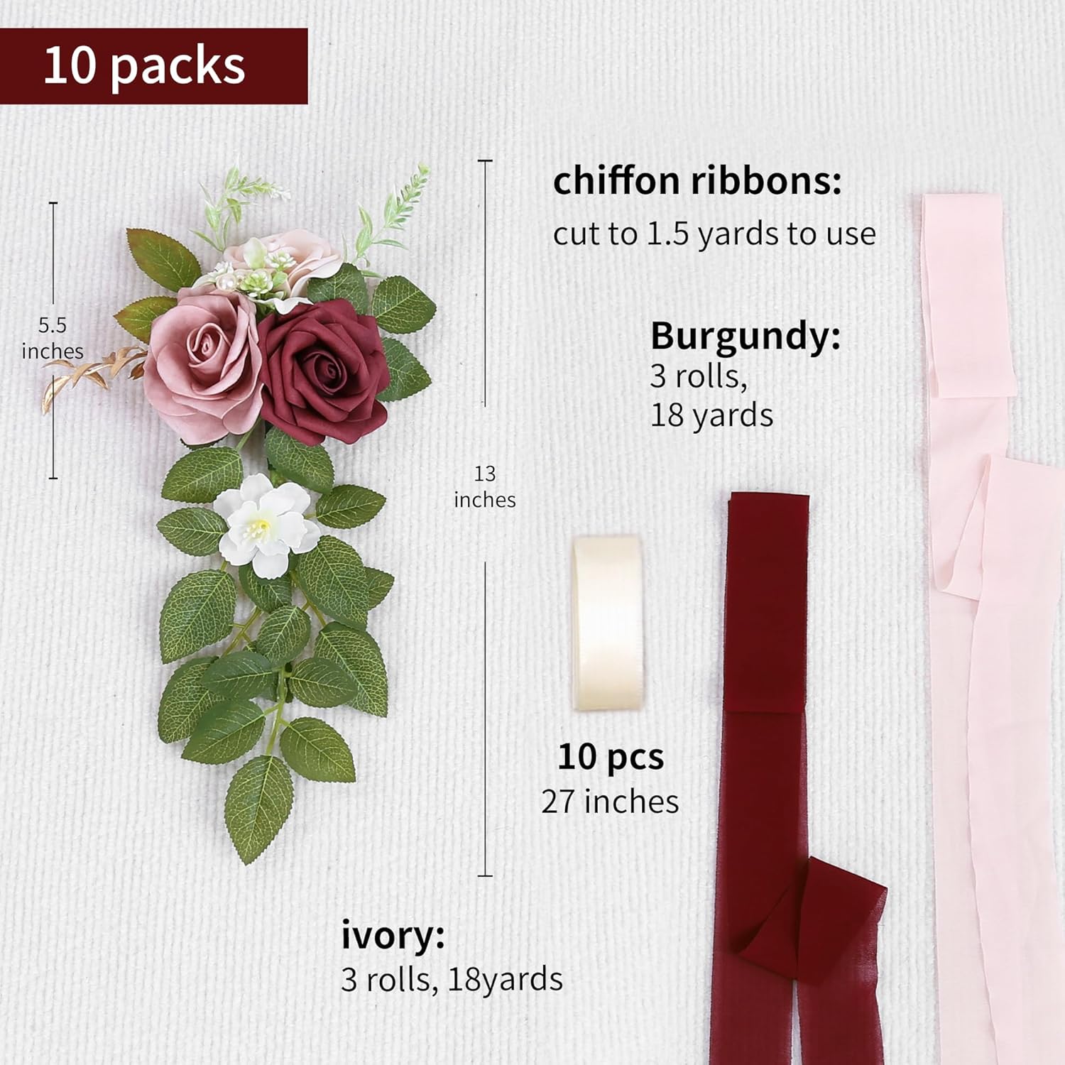 10 Wedding Aisle Decorations for Ceremony - Burgundy Chair Flowers