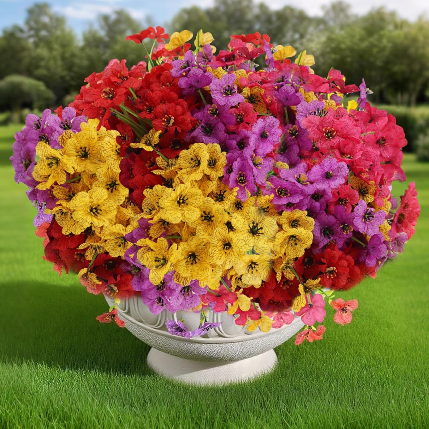 20 Bundles Artificial Flowers for Outdoor Summer Decor