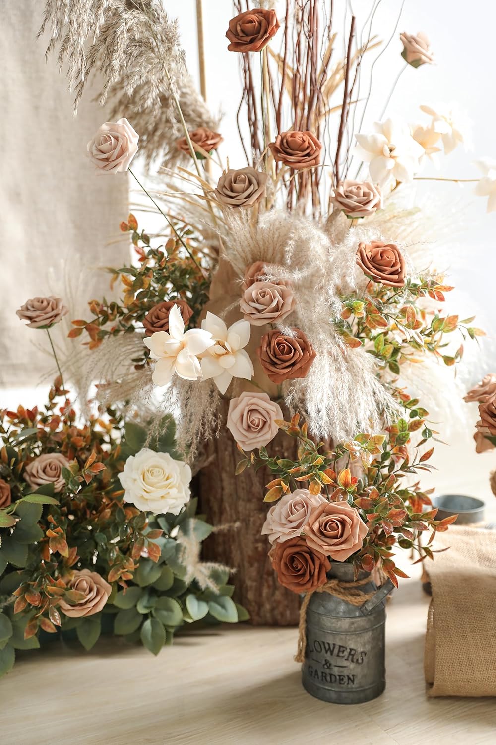 Artificial Dusty Rose Flowers 25pcs for Wedding Centerpieces