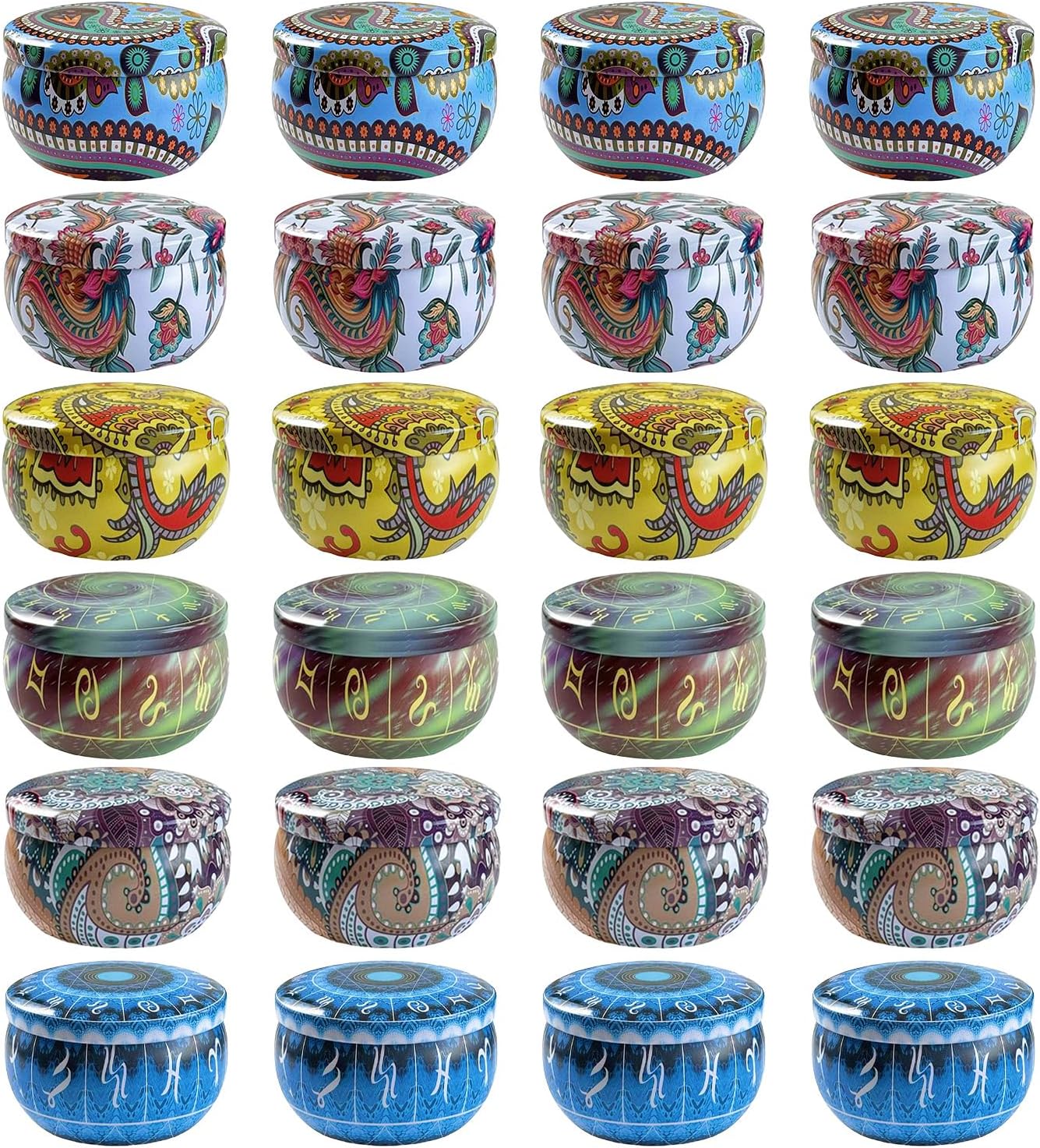 Phinicco 24 Pcs 25oz Candle Tins with Lids