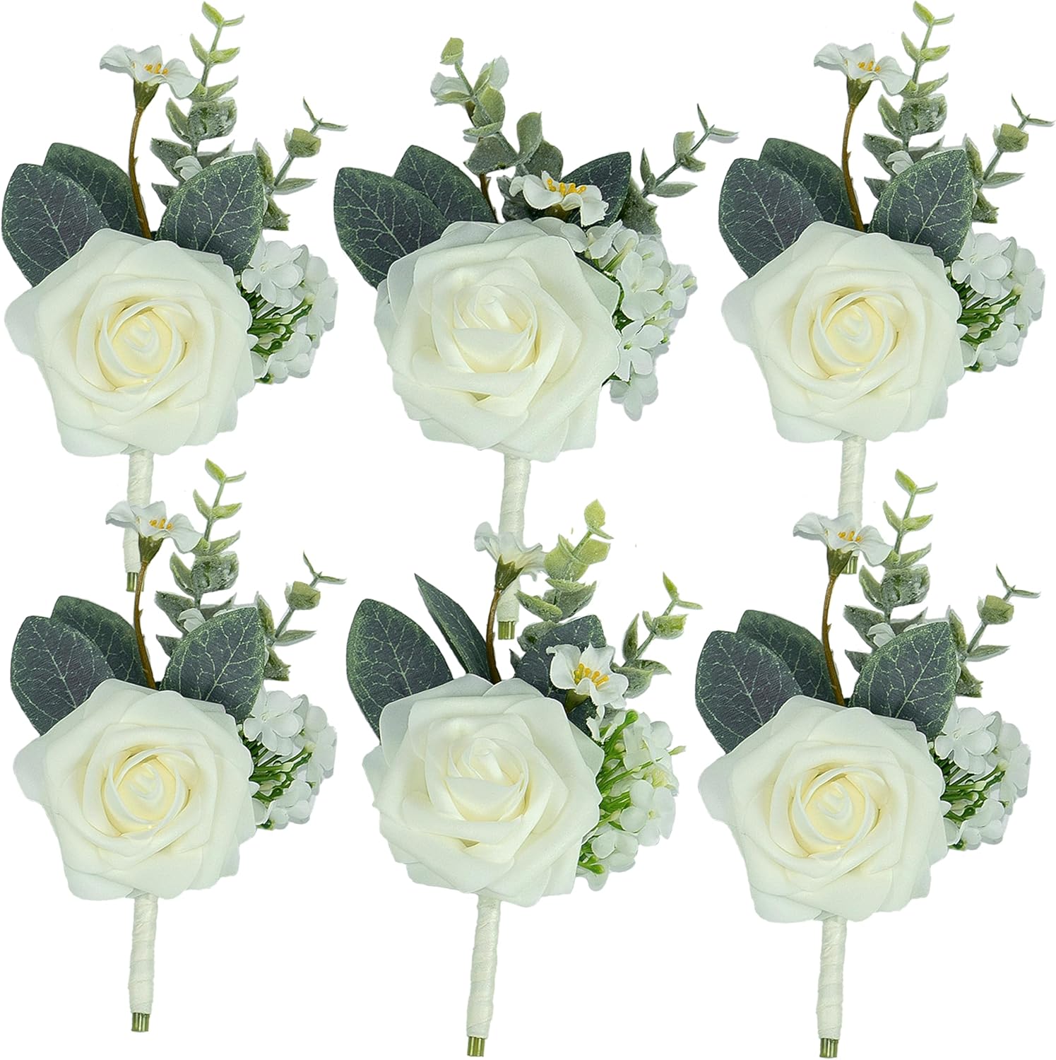 Ivory Boutonniere Set for Men Prom Wedding Graduation