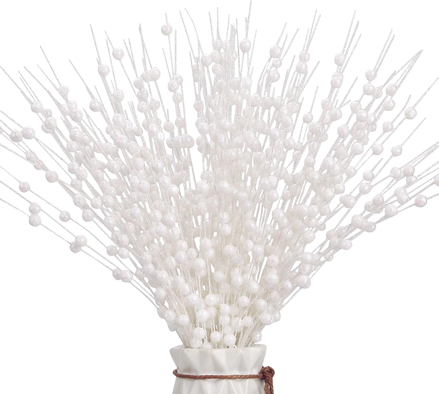 12 PCS Christmas Glitter Berry Stems 158 Inch