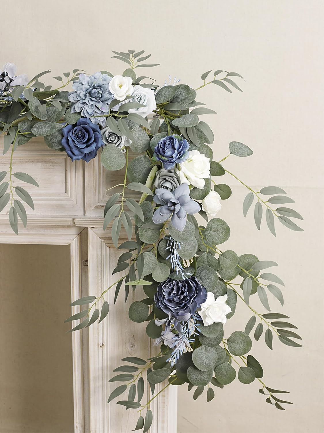 MISSPIN 9FT Eucalyptus Willow Garland with Artificial Flowers