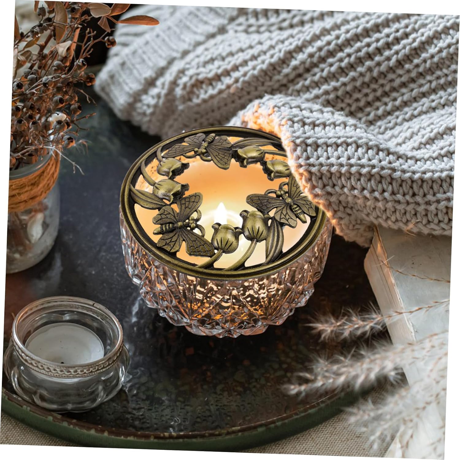 Ipetboom Candle Covers Sleeve Jar Candle Toppers Aromatherapy Shield