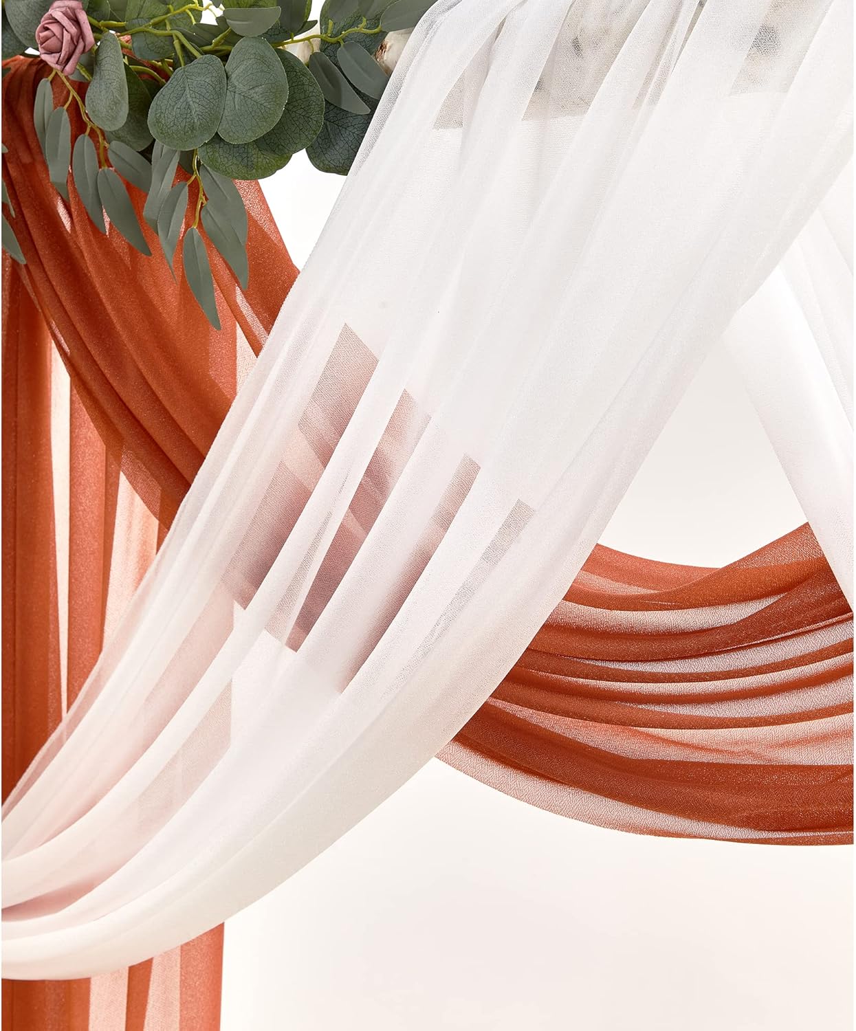 Wedding Arch Flowers with Drapes Kit - 4 Pack