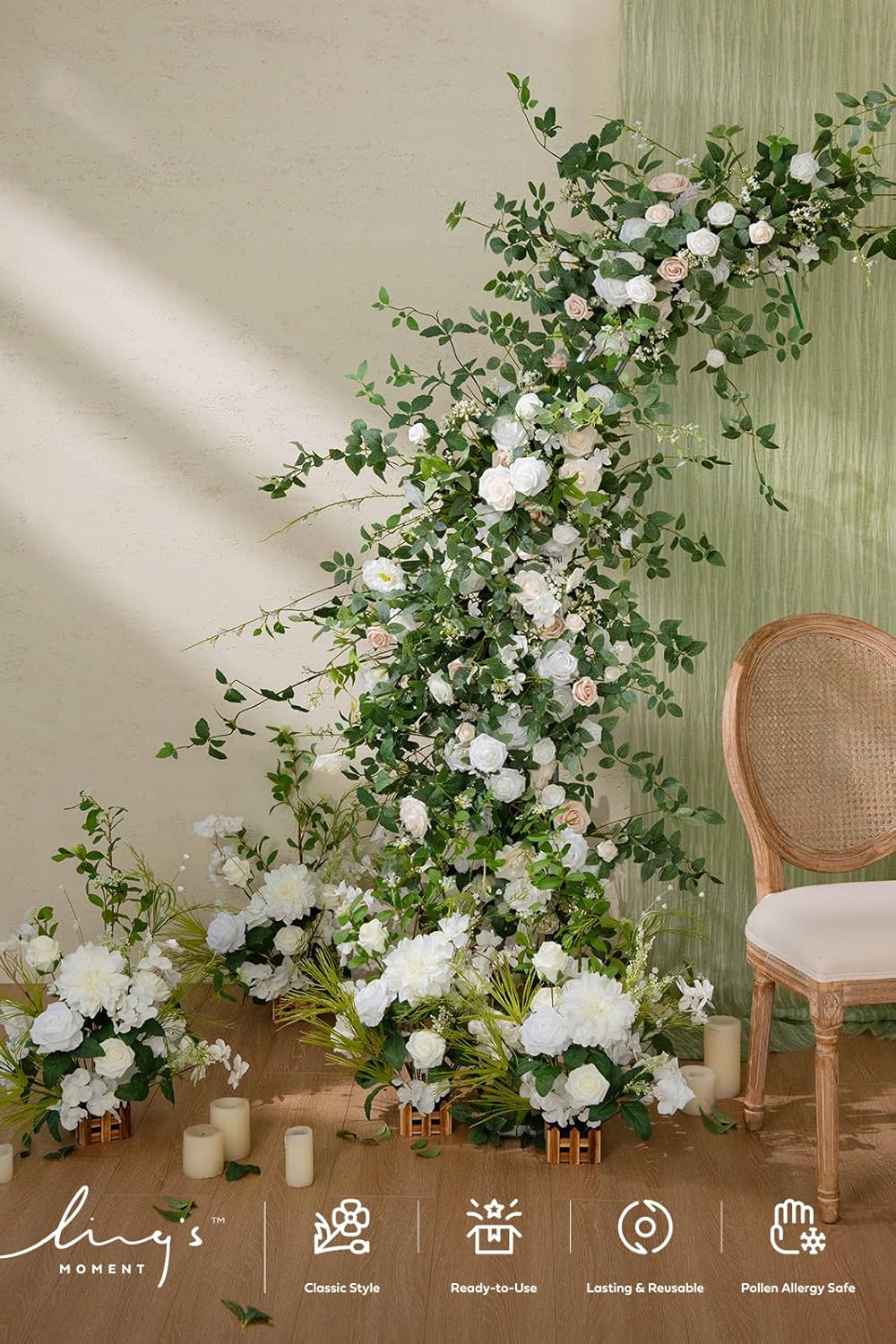 Lings Moment 6FT Eucalyptus Rose Flower Garland
