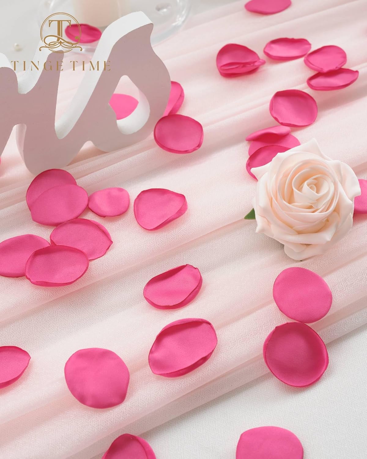 TINGE TIME Hot Pink Artificial Rose Petals 200pcs