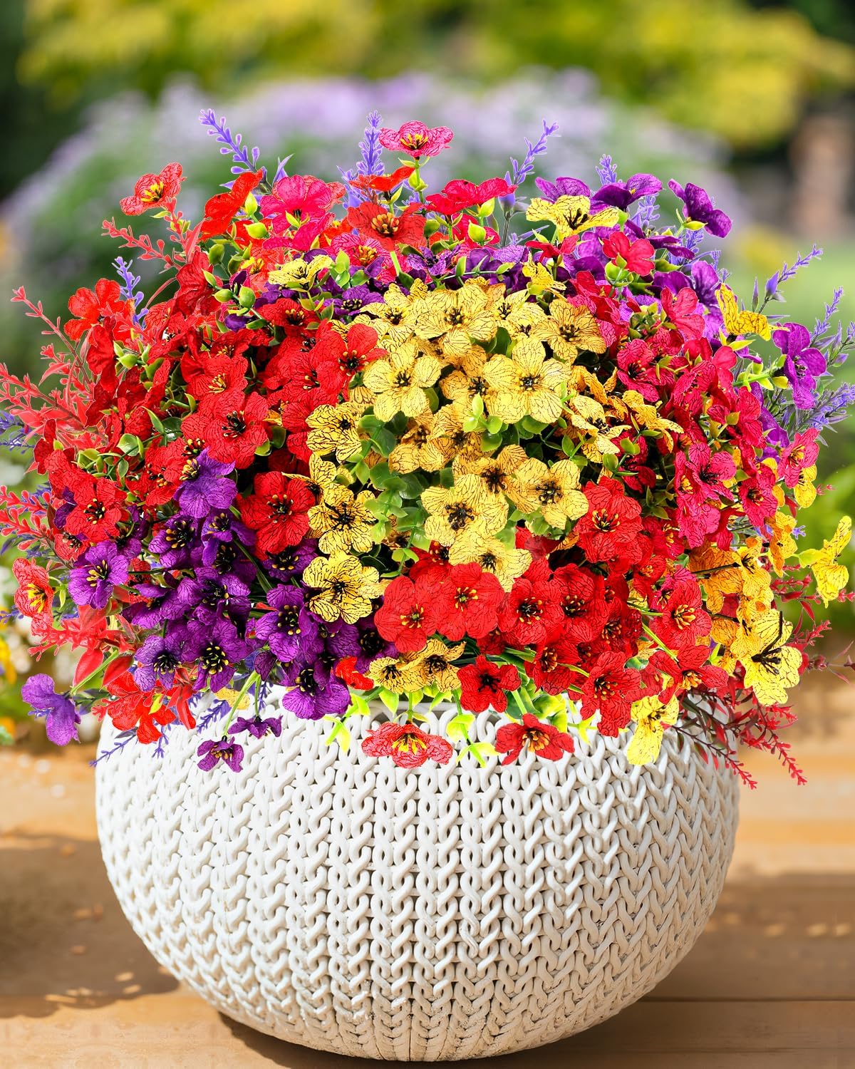 16 Bundles UV Resistant Artificial Flowers for Outdoor Use