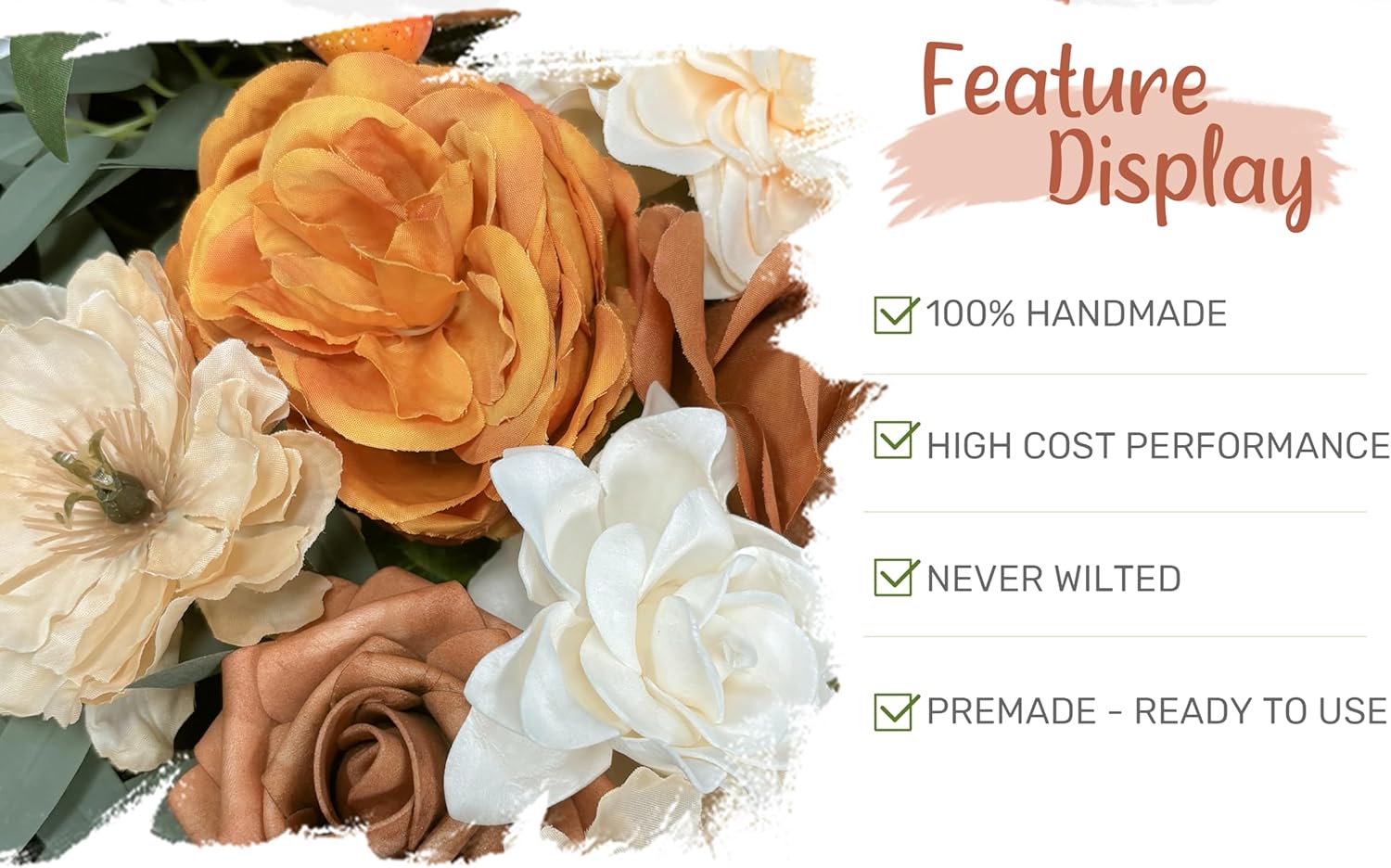 Wedding Arch Flowers with Drapes Kit - 4 Pack