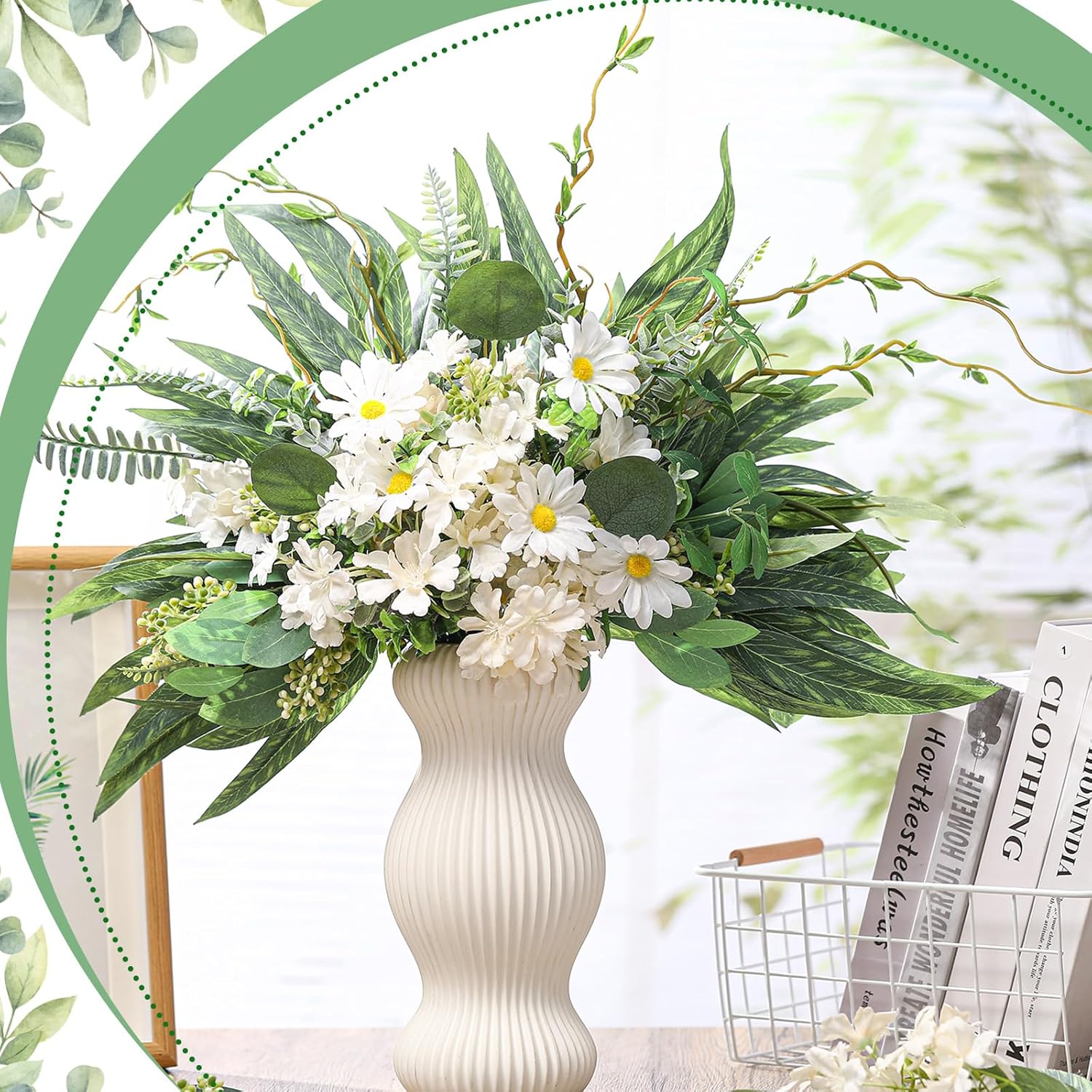 Cindeer 125 Pcs Artificial Greenery Stems Box Set