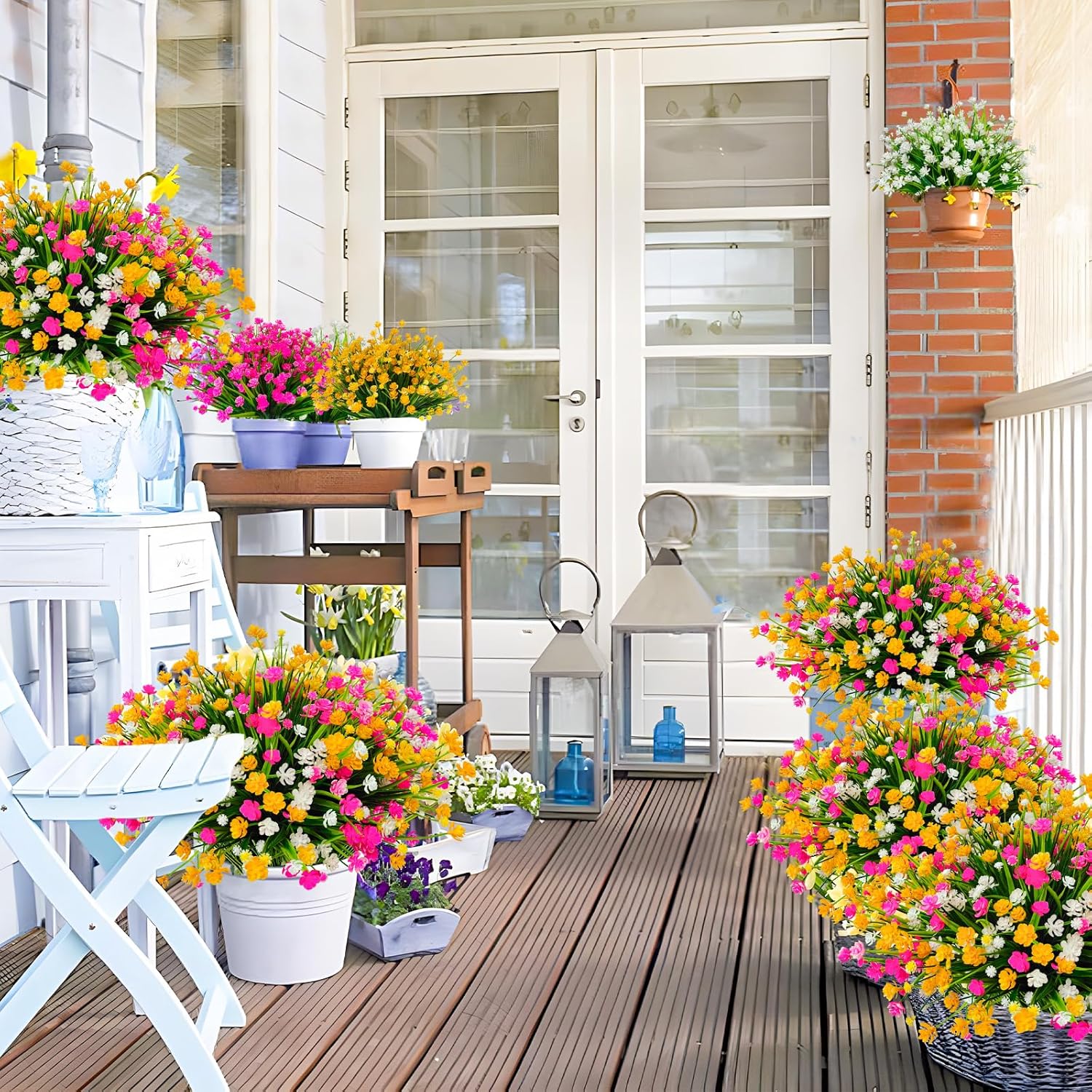 36 Pcs Artificial Flowers for Outdoor Decor