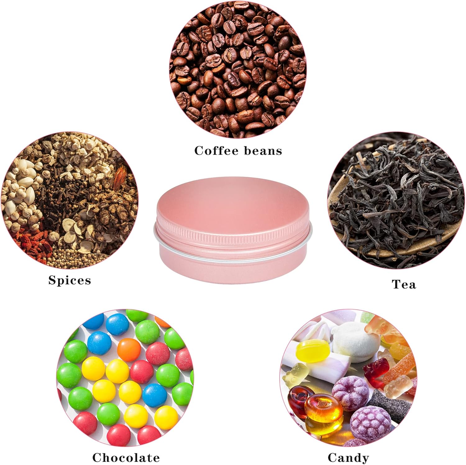 36 Piece 2 oz Aluminum Rose Gold Tin Cans with Lids