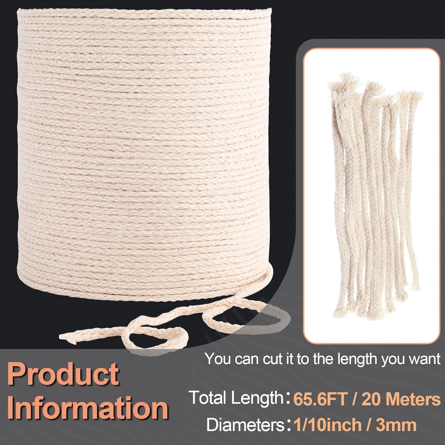 656 Ft 3mm Cotton Oil Lamp Wicks Replacement