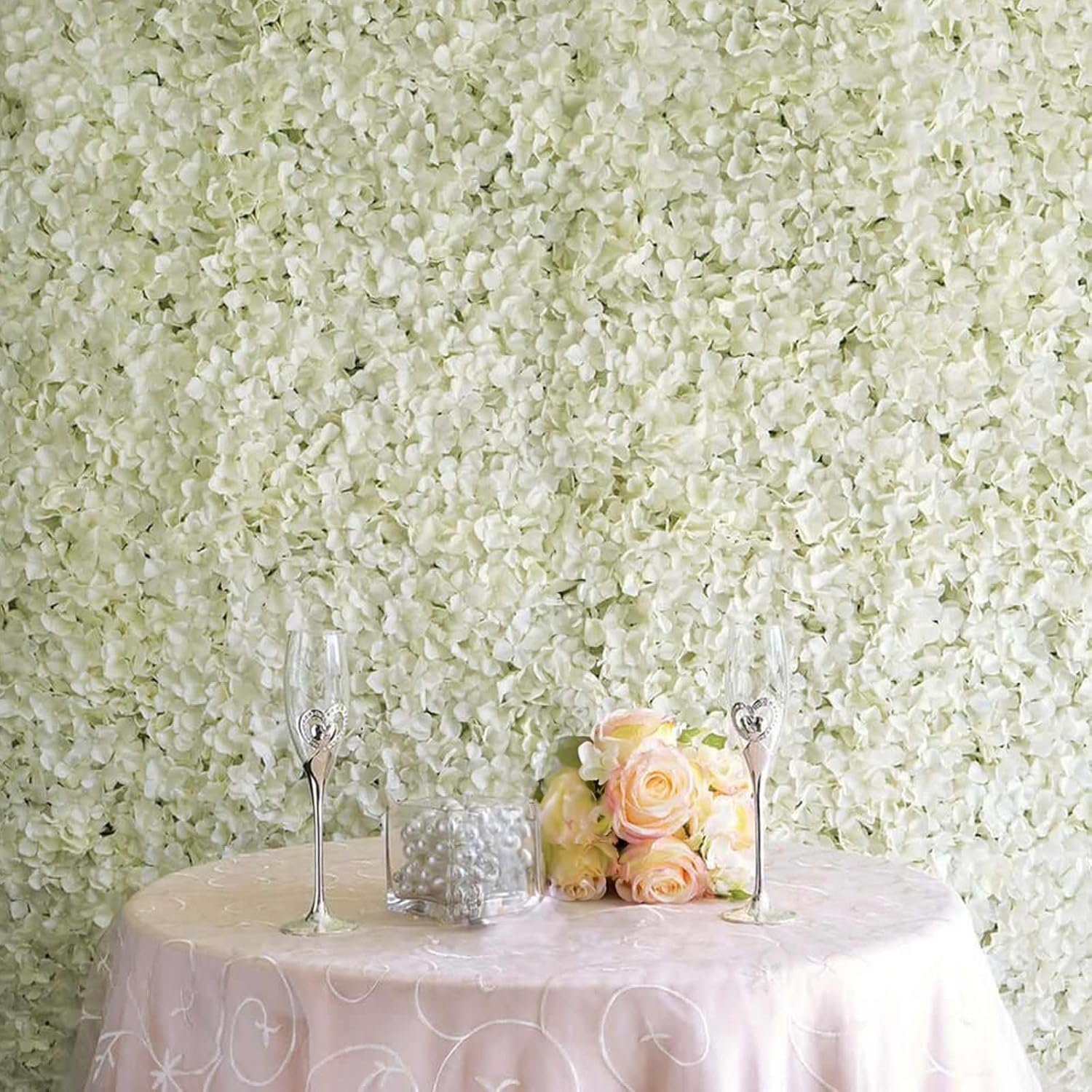 Efavormart 4 Piece Cream Silk Hydrangea Flower Decor Wall