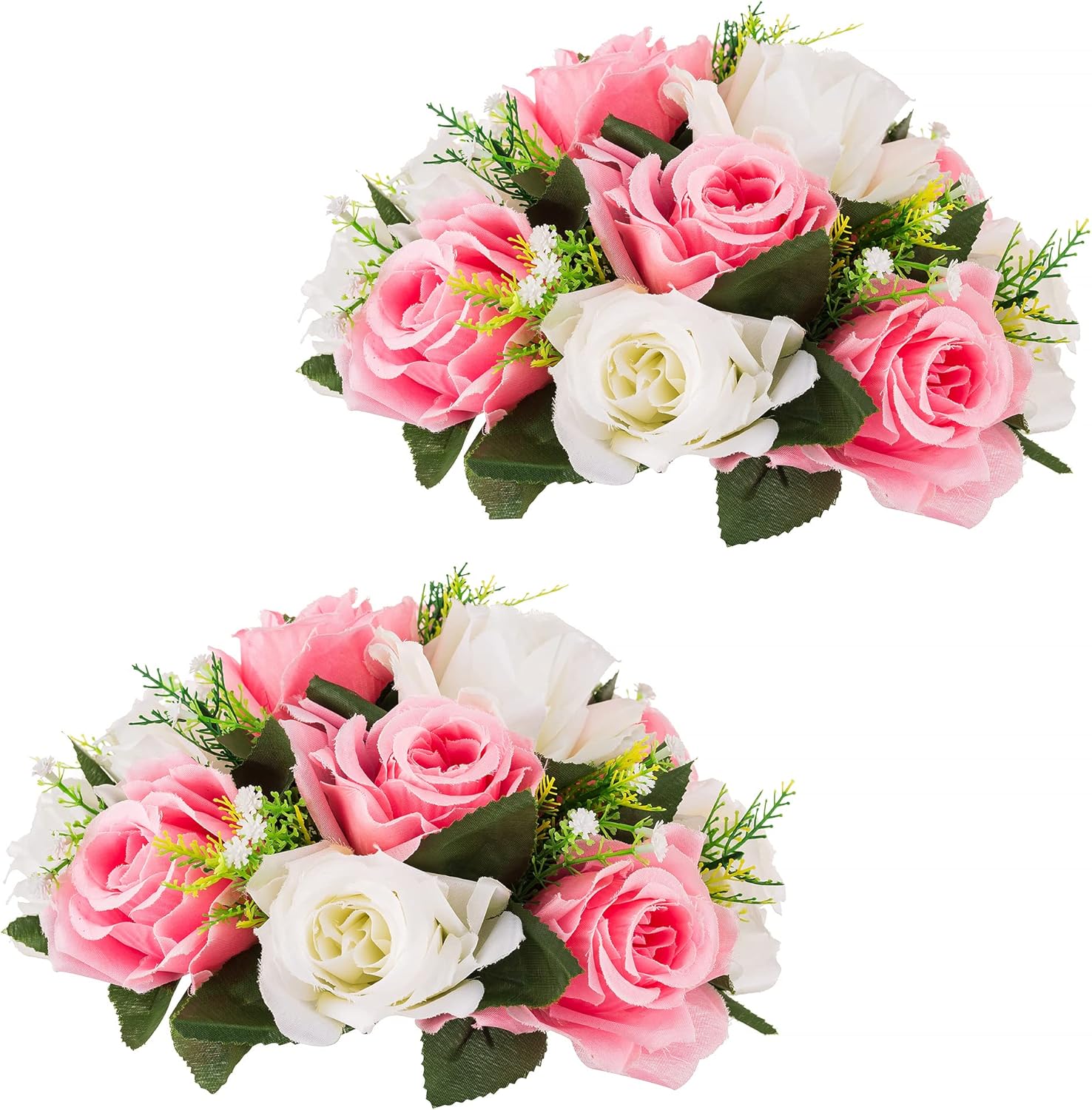 Pink White Flower Balls Centerpieces for Wedding Tables 2 Packs