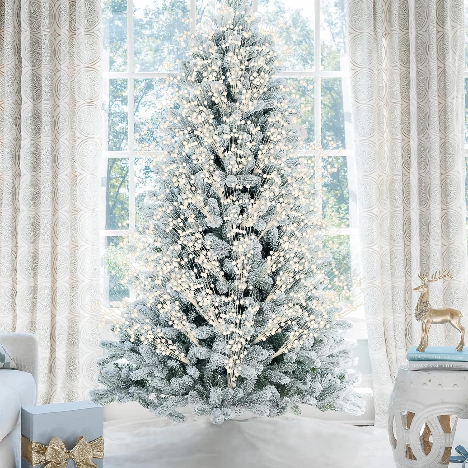 12 PCS Christmas Glitter Berry Stems 158 Inch