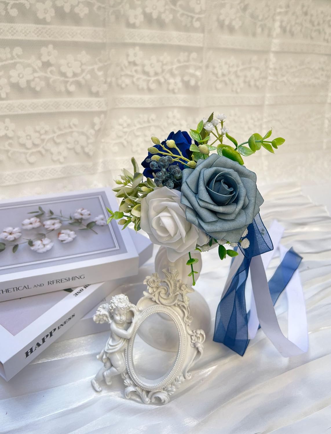 CherishedMoments Blue Wedding Chair Decor Set of 6