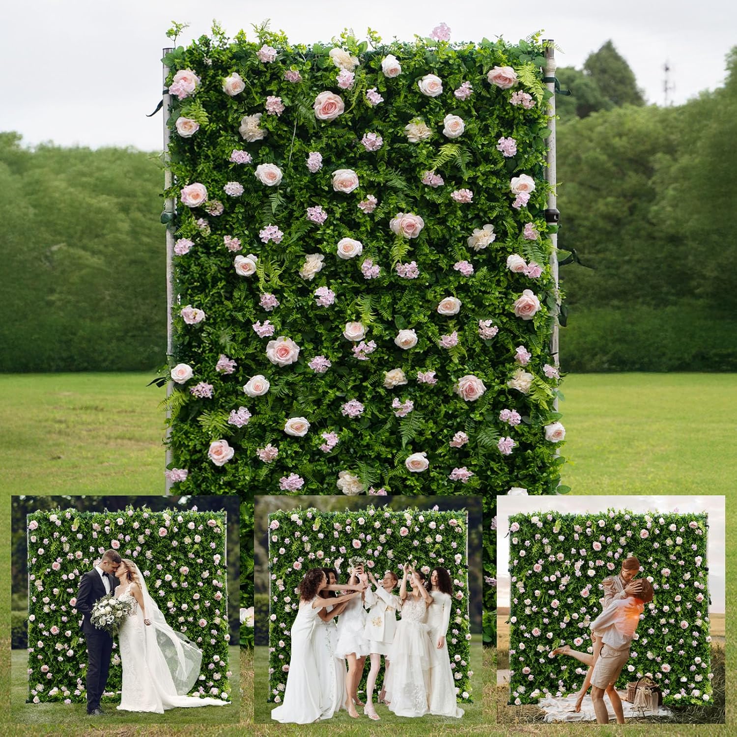 Luxury Floral Wall Panels 4x8 ft 2 Panels 3D Silk
